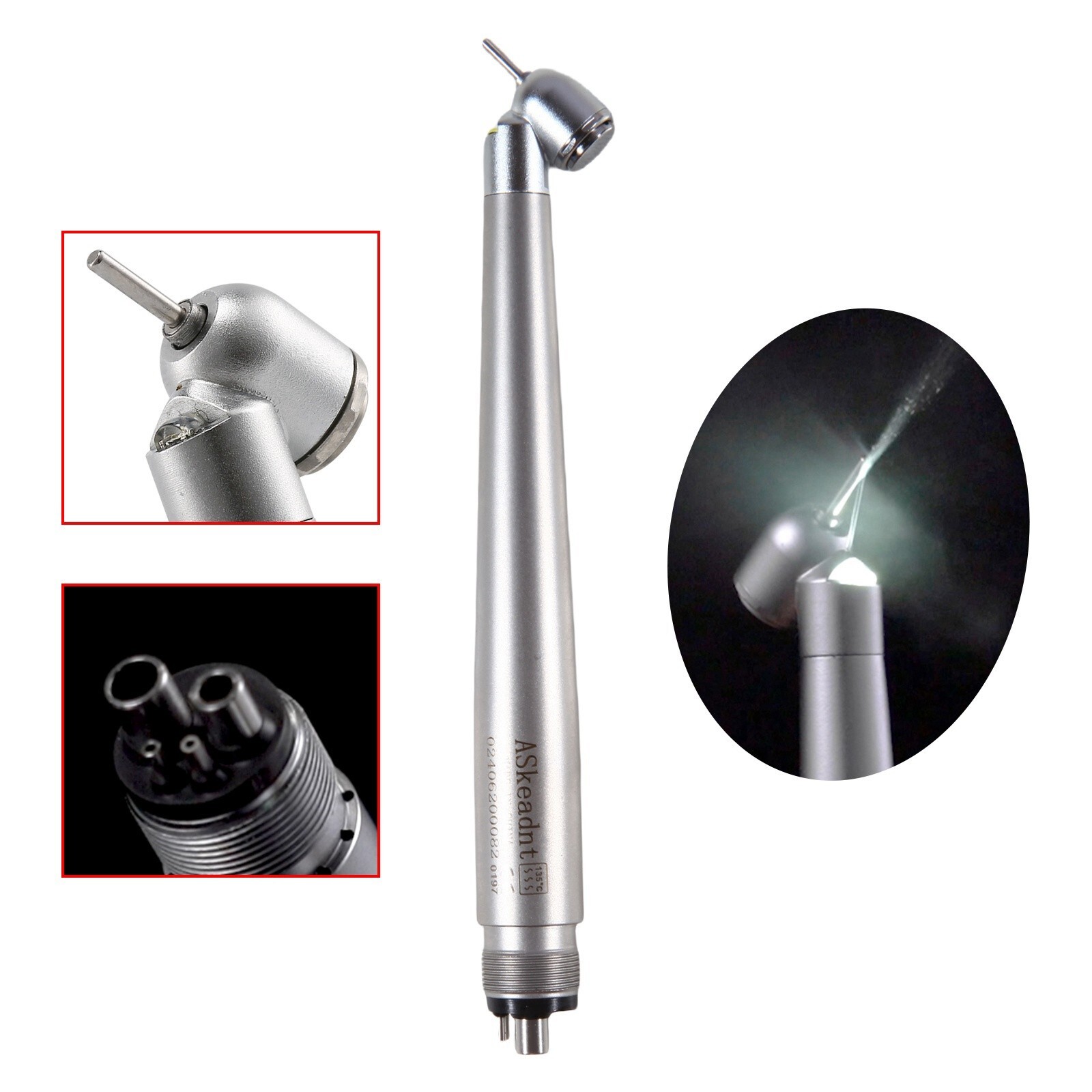 NSK Style Dental LED 45° Degree Surgical High Speed Handpiece Push Button 4 Hole