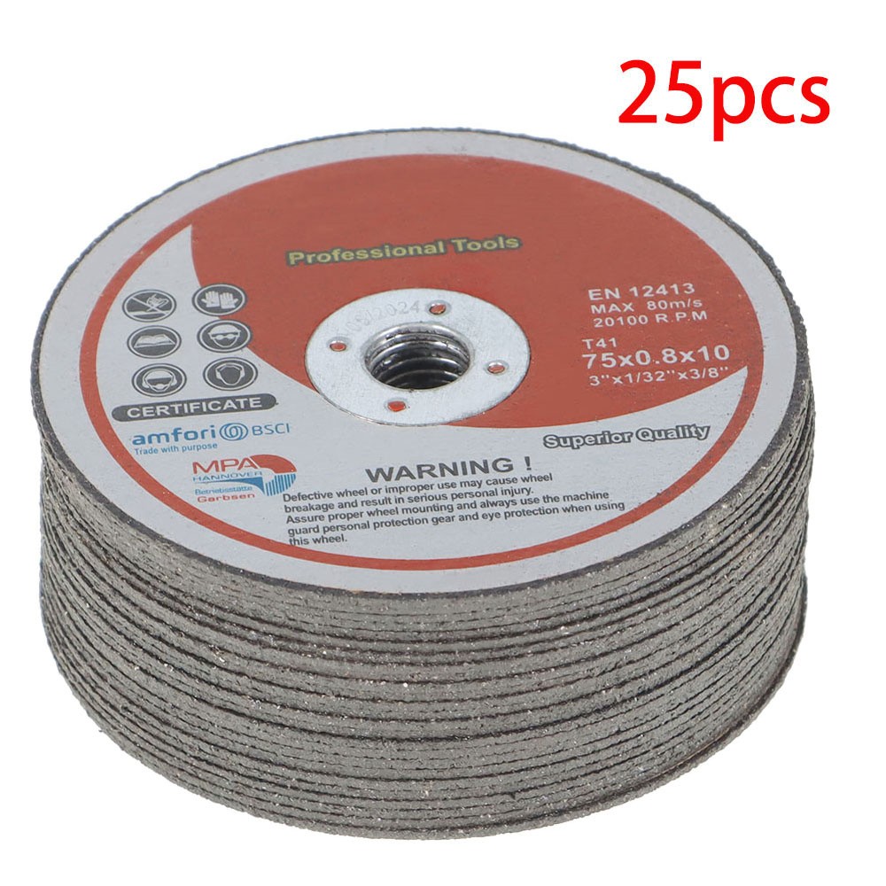 25 Pack 3″ x 1/32″ x 3/8″ Metal & Stainless Steel Cut Off Wheels For Grind Wheel