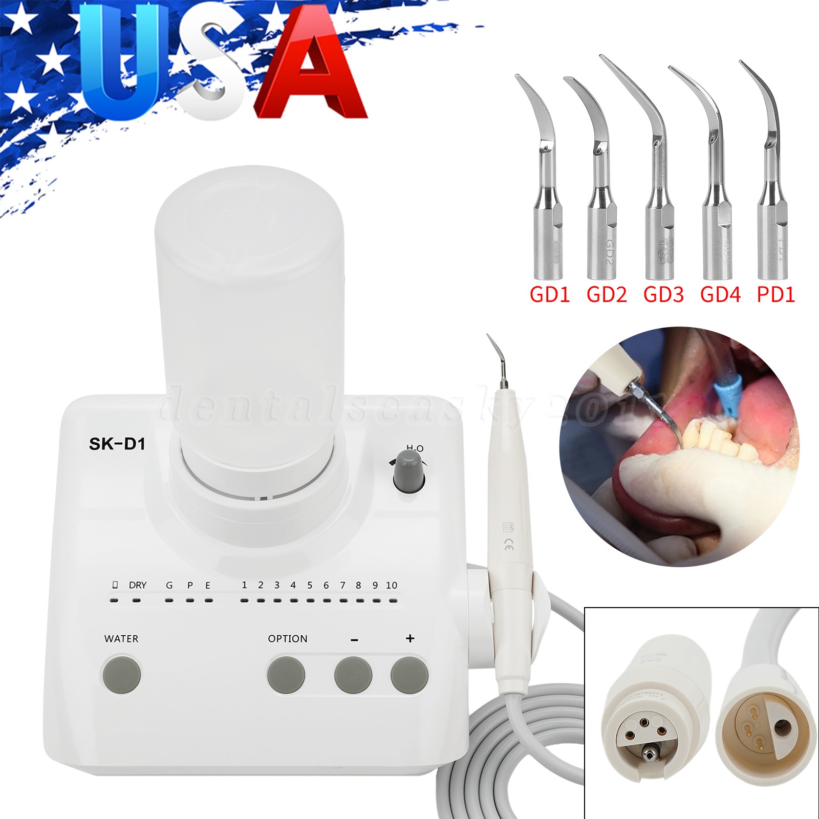 Dental Ultrasonic Piezo Scaler+Handpiece Bottles Fit DTE SATELEC Model:SK-D1