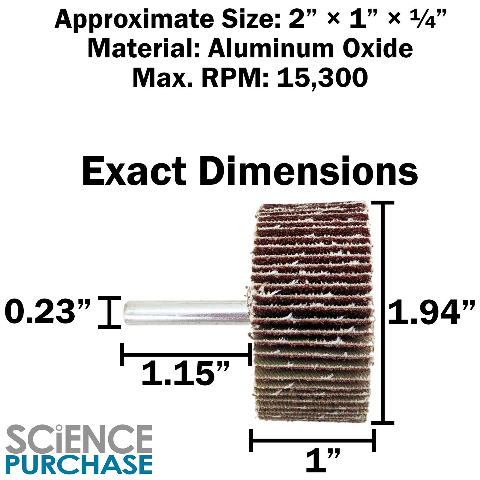 12 Pack ¼” Shank Flap Wheel Assortment, Includes 40, 60, 80, & 120 Grit 2″×1″×¼”