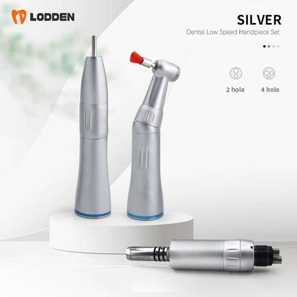 Dental 1:1 Inner Channel Slow Low Speed Handpiece Angle Air Motor Set 2/4H S65dB