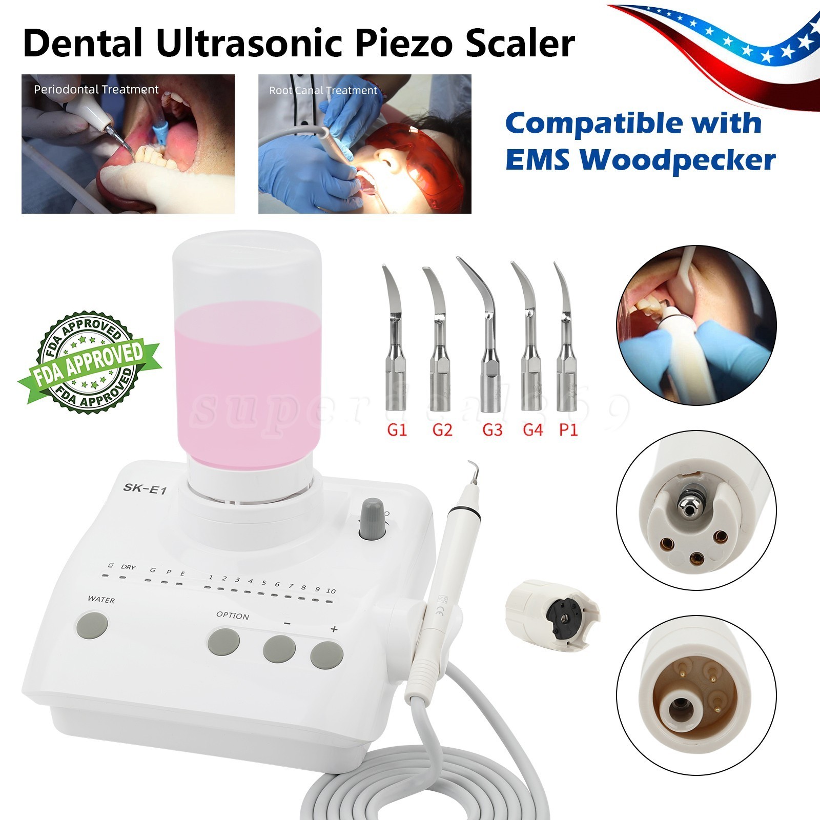 Auto Water Supply Dental Portable Ultrasonic Piezo Scaler fit Cavitron EMS CE