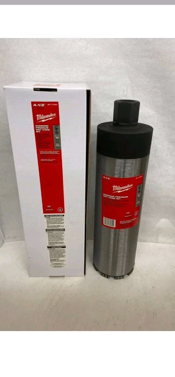 Milwaukee 48-17-3045 4-1/2″ Diamond Premium Wet Core Bit 15″ cutting depth