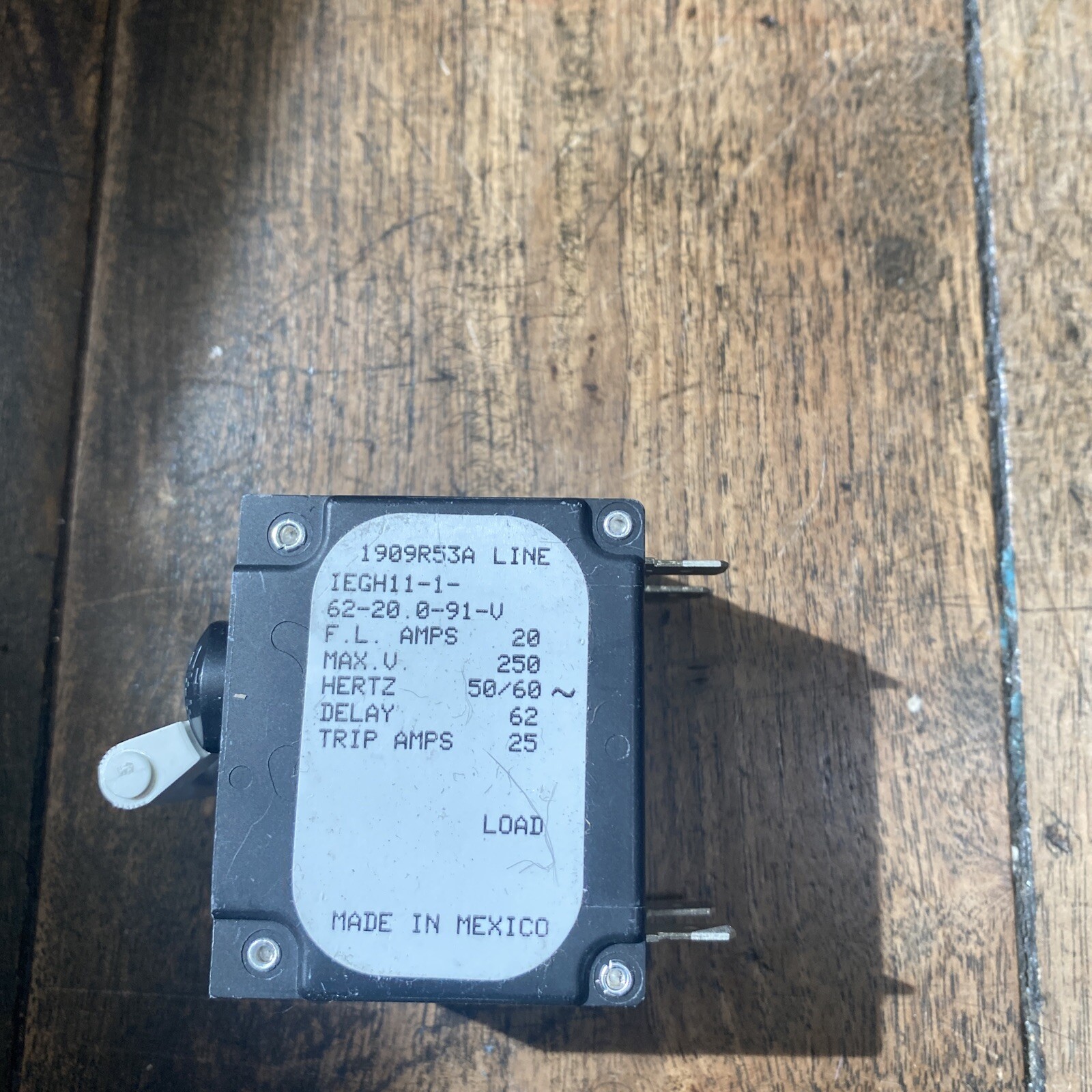 AIRPAX IEGH11-1-62-20.0-91-V CIRCUIT BREAKER – NEW