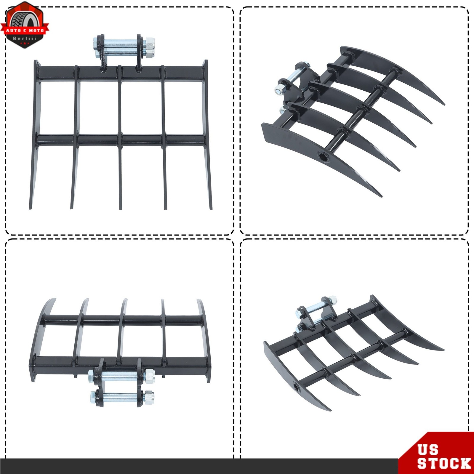 For Mini Excavator 1 Ton to 1.5 Ton Rake Attachment – High Compatibility