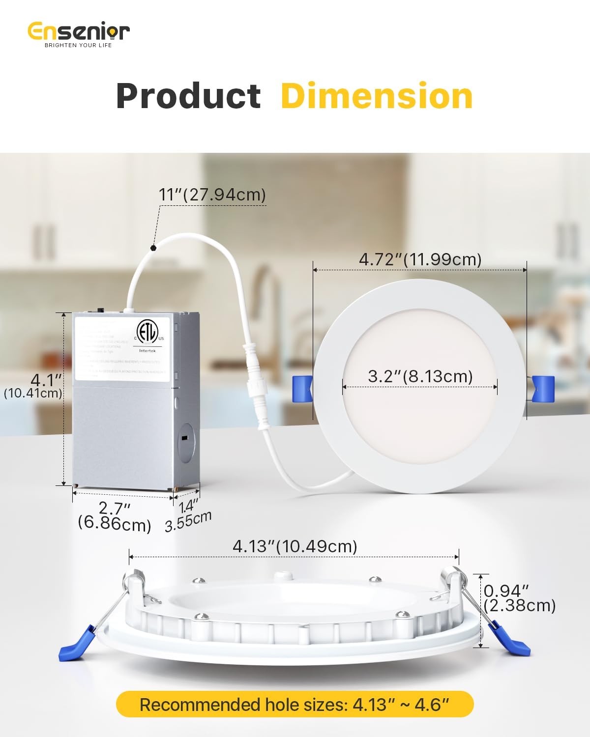 Ensenior 16 Pack 4 Inch, 6000k/5000k/4000k/3500k/3000k/2700k – 6cct white