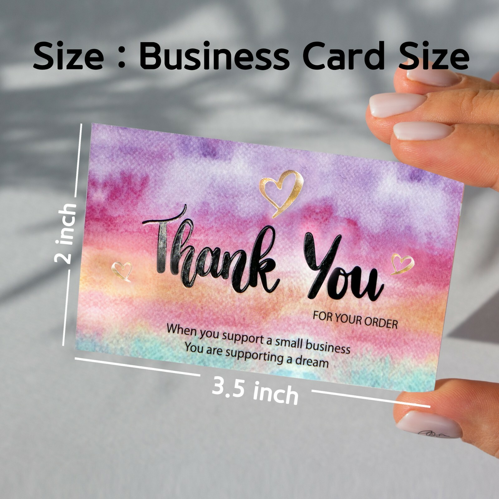 Thank You Cards Small Business (3.5 x 2 Inches – 100 pcs, 300GSM) by Modern 5th