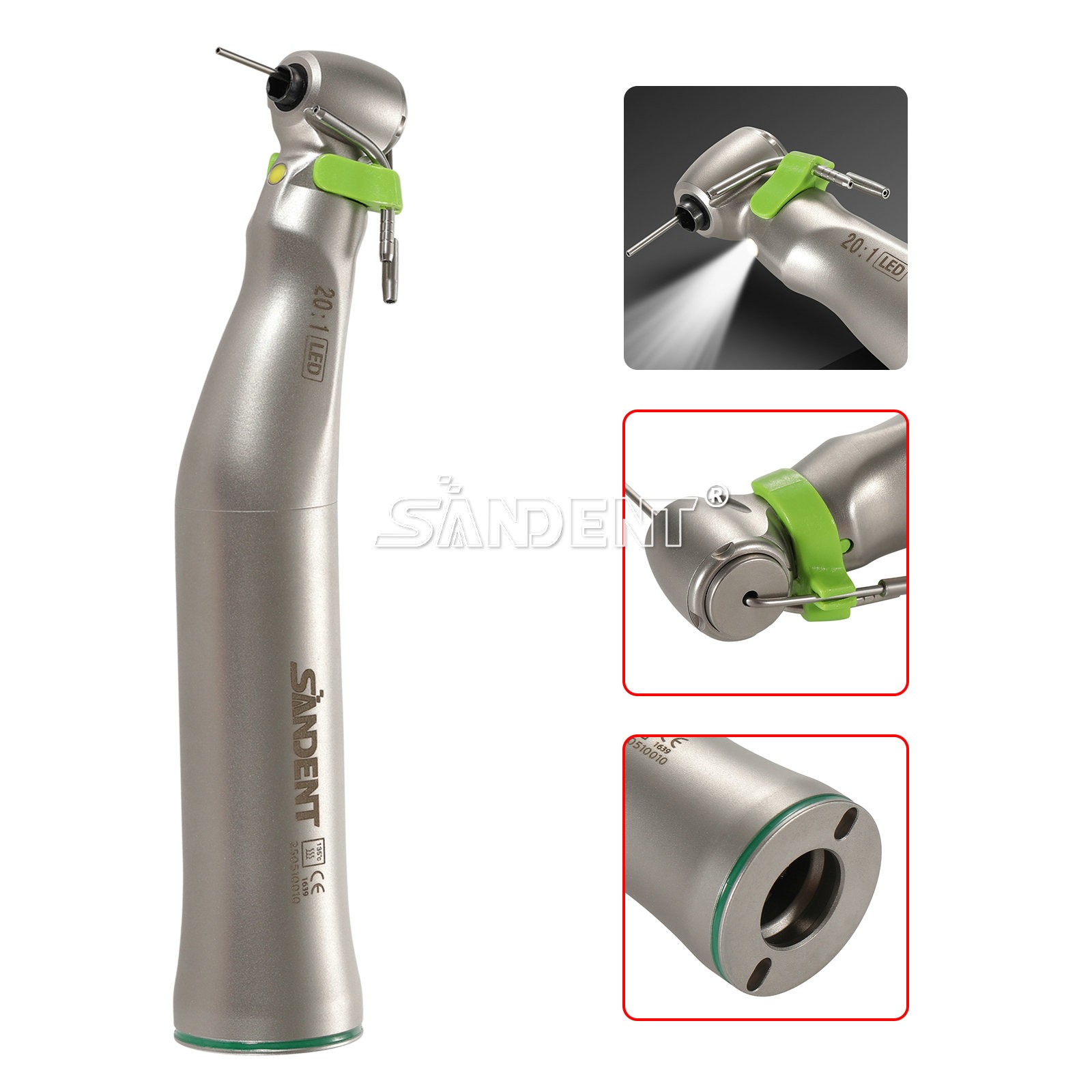 20:1 Dental LED Implant Contra Angle Handpiece for W H Surgical Motor