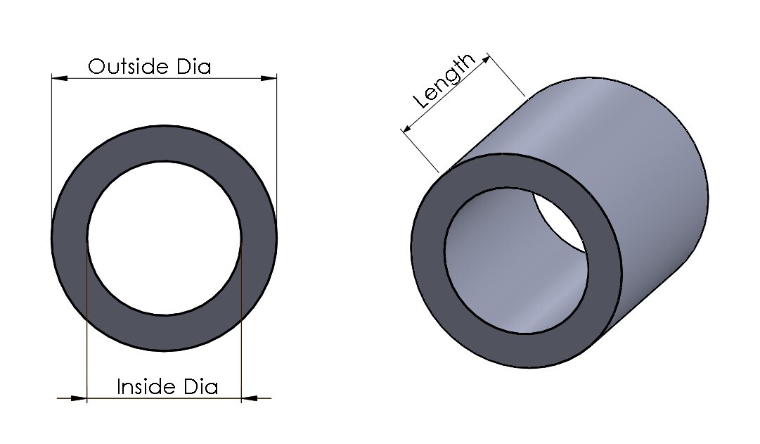 New Aluminum Spacer Bushing 3/4″ OD x 5/16″ ID–Fits M8 or 5/16″ Bolts