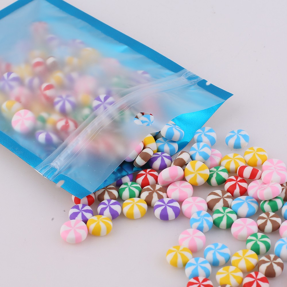 Clear Front Colorful Custom Zip Pouch with Round Hang Hole Multi-Use Foil Bag