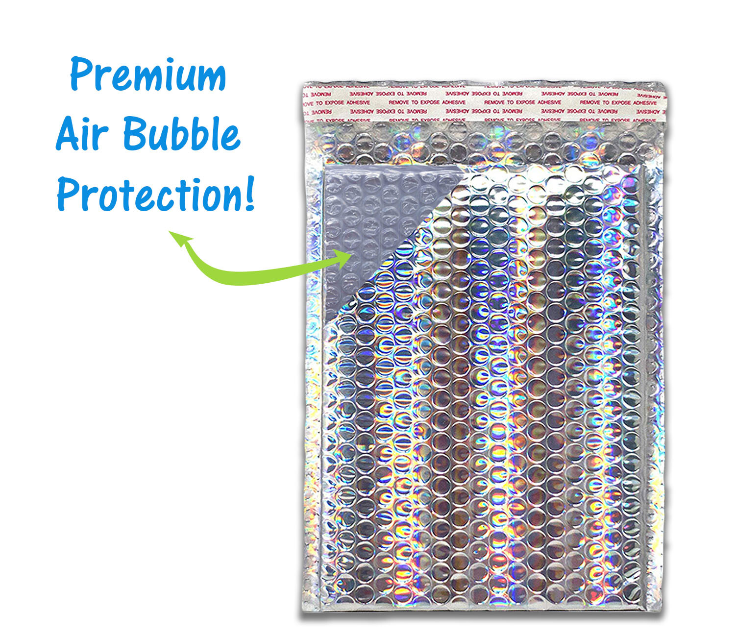 Nude Pink & Holographic Bubble Mailer 9.5×13 Metallic Foil Padded Envelopes Pack