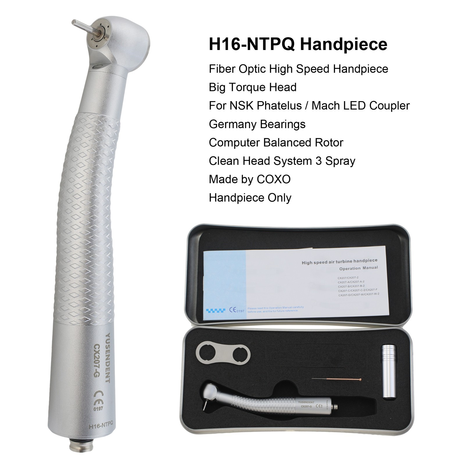 BEING Handpiece COXO Dental Fiber Optic High Speed For NSK Coupler 4 6 Hole