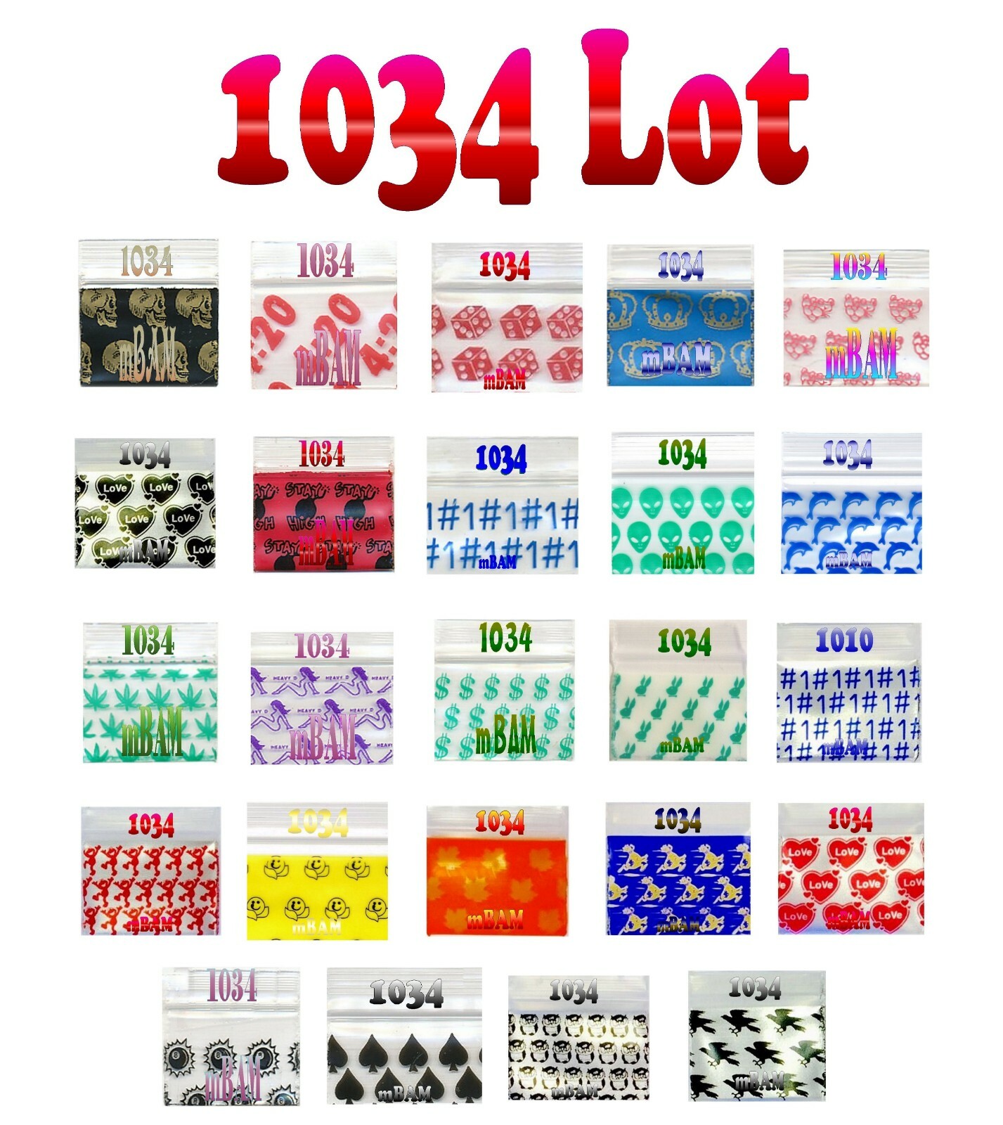600 LOT OF APPLE MINI ZIP DESIGN BAGGIES U PICK DESIGN & SIZES 600 LOT