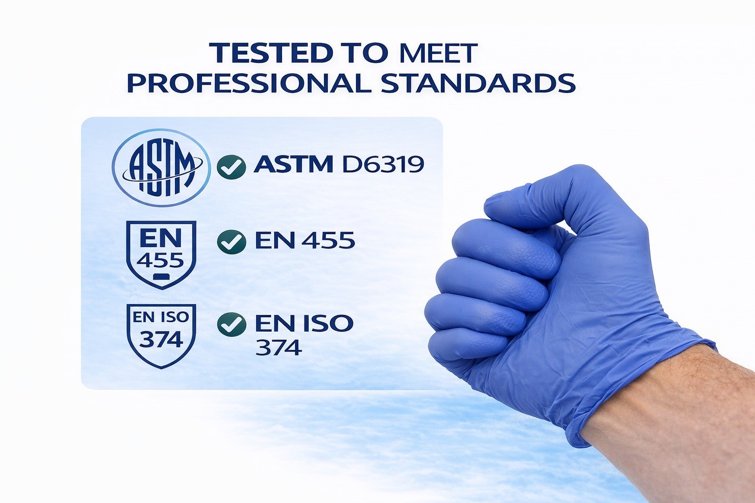 Cuff First Nitrile Exam Gloves 125 Ct Blue Latex-Free Powder-Free
