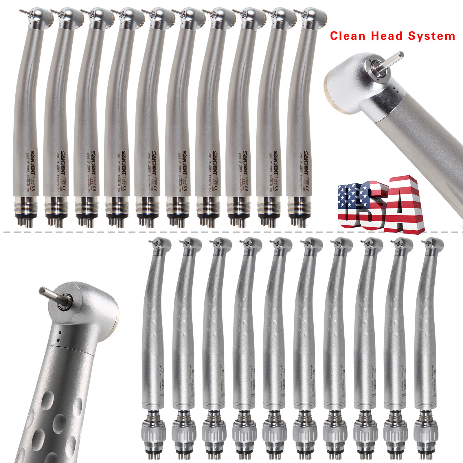 STNABM GB4 Fit NSK KaV Dental High Speed Handpiece Push Button Turbine 4Hole