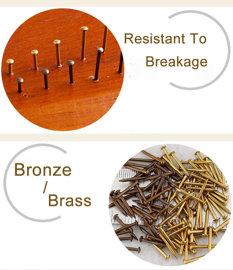 20-100PCS Small Mini Round Head Nail Pure Copper Brass Tack Dia1.2-2.8mm L8-55mm