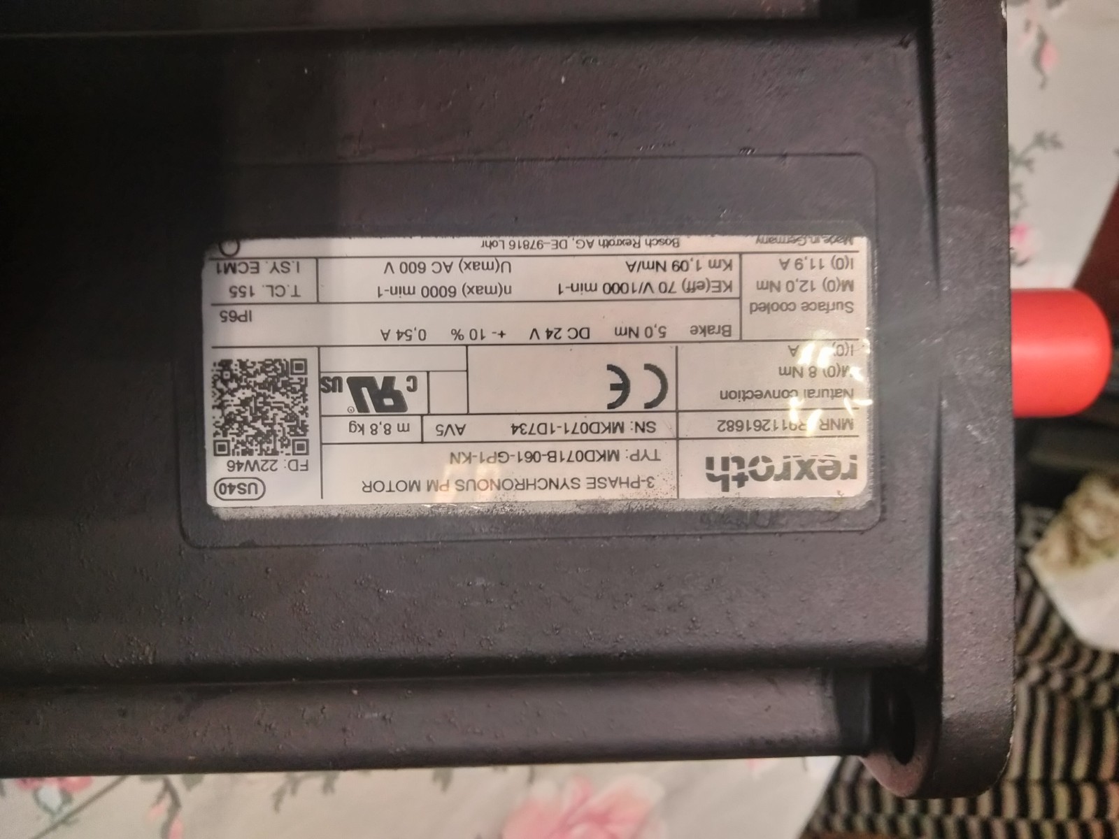 Bosch rexroth 3 phase synchronous motor (remanufactured 2022)