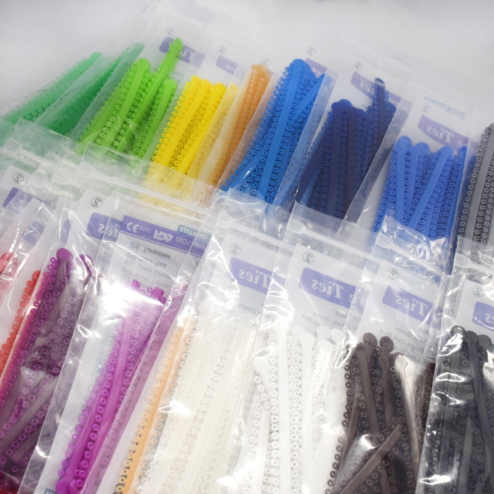 1000Pcs/Pack Dental Orthodontic Elastics Rubber Bands Ligature Ties 48 Colors