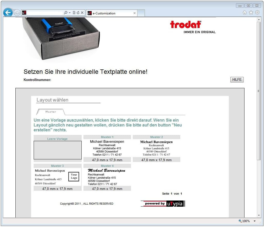 Trodat 4911 Custom Address Stamp – 9/16″ x 1-1/2″ – Multiple Ink Colors Availabl