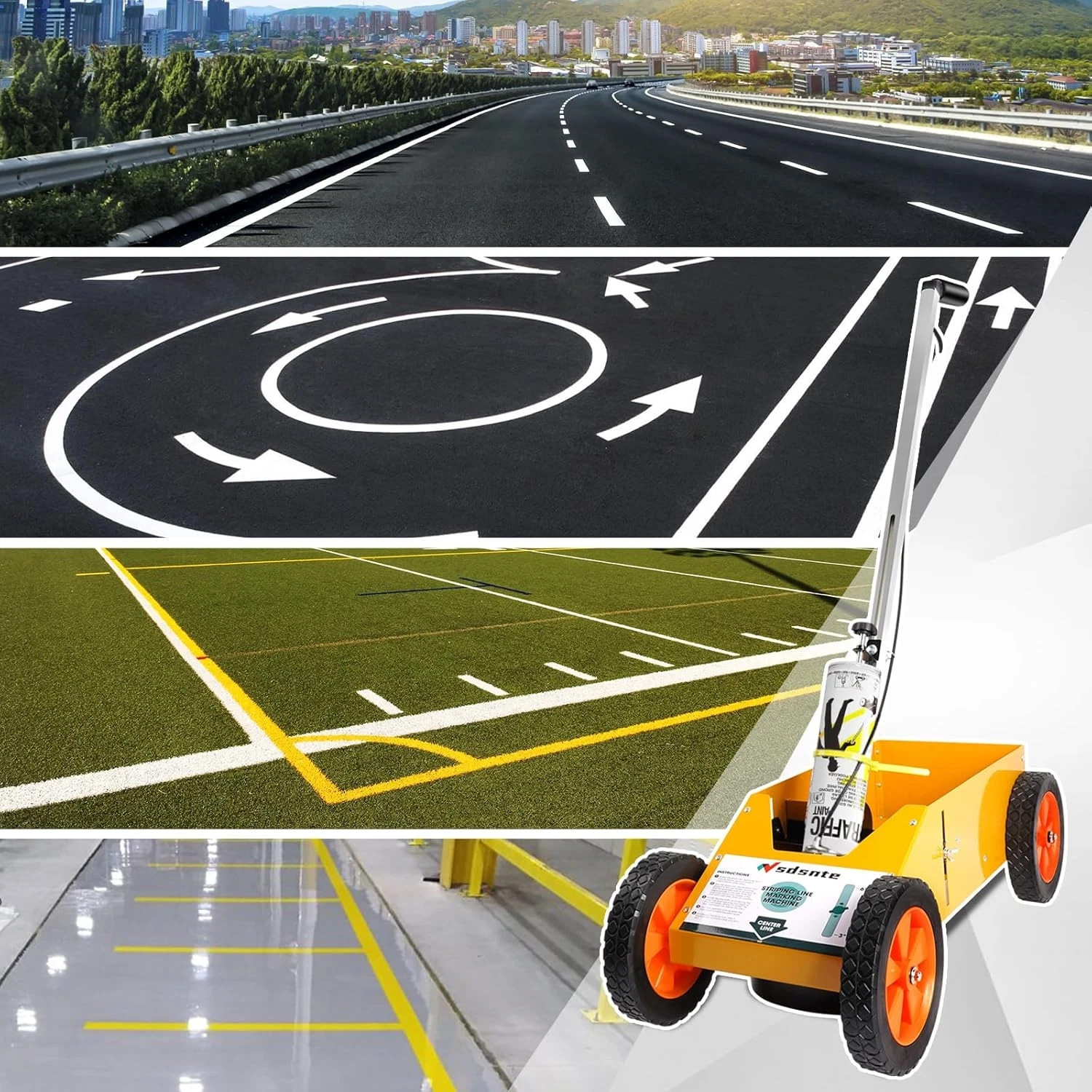 2 in 1 Detachable Parking Lot Striping Machine and Marking Paint Wand for Fas…