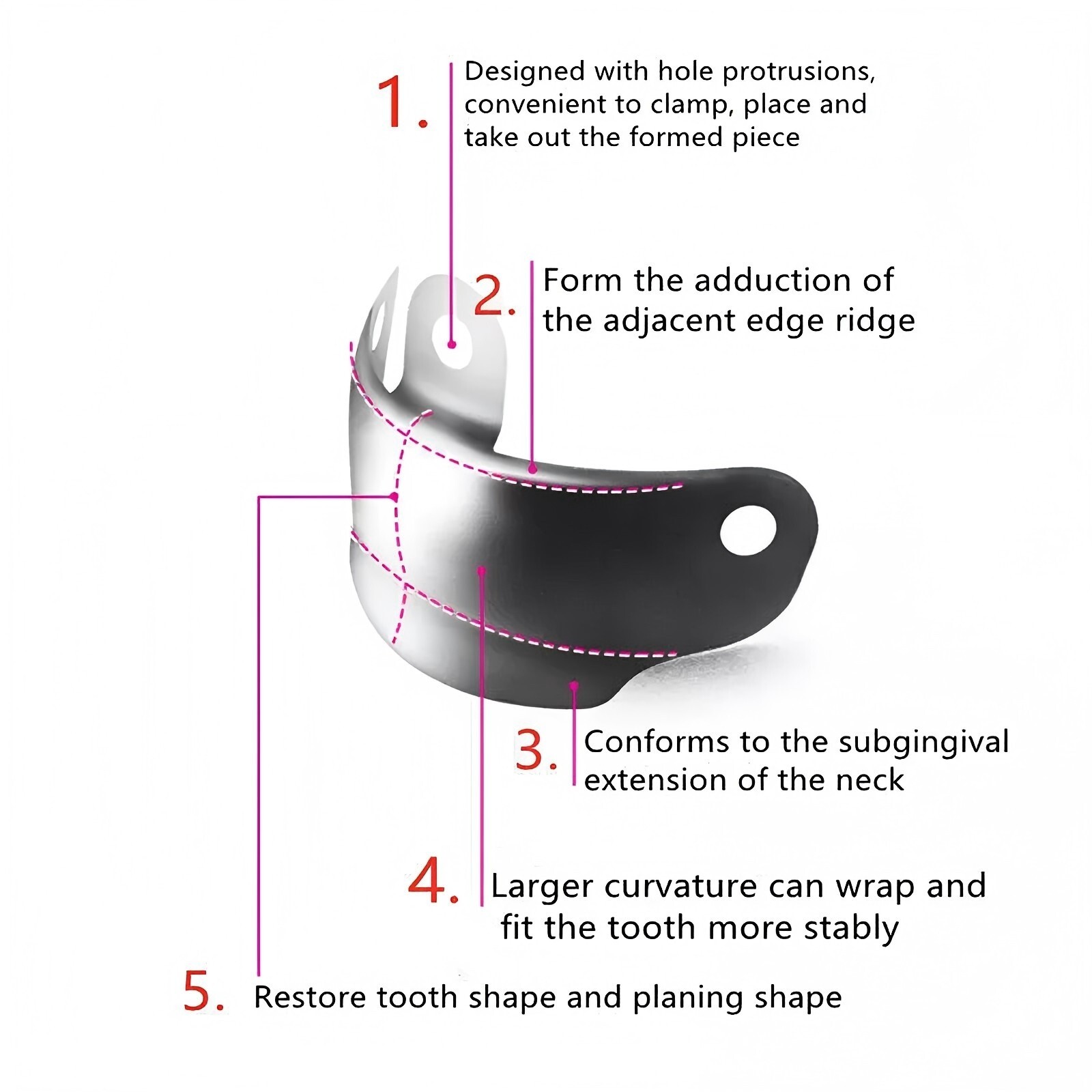 Dental Matrix Bands Ring Sectional Matrice Clamp Fit Garrison Palodent V3 System