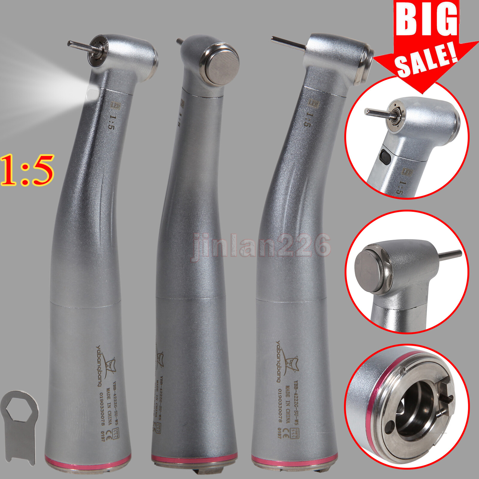 NSK Style Dental 1:5 Increasing Contra Angle Internal Water Spray Handpiece