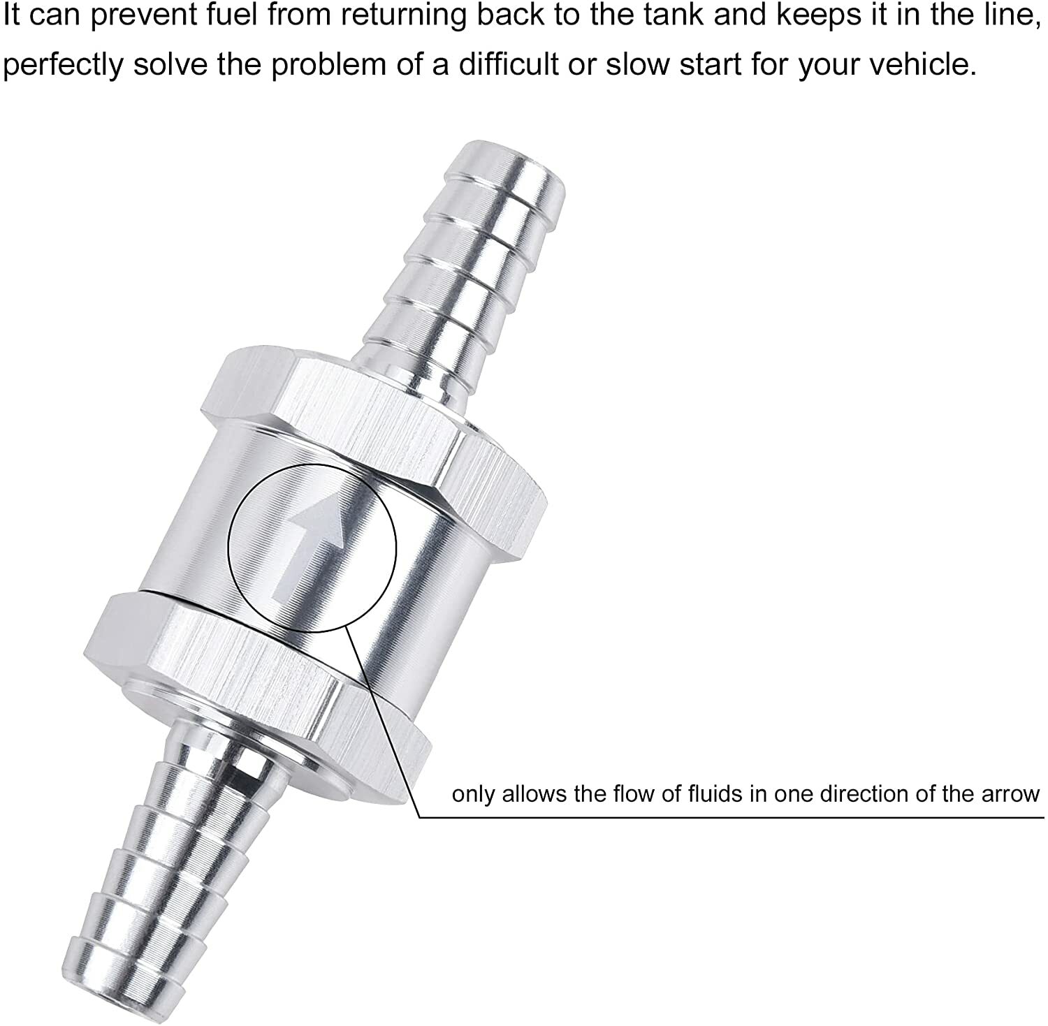 1pcs 10mm 3/8″ Fuel Line Non-Return One Way Air Fuel Oil Check Valve Diesel Gas