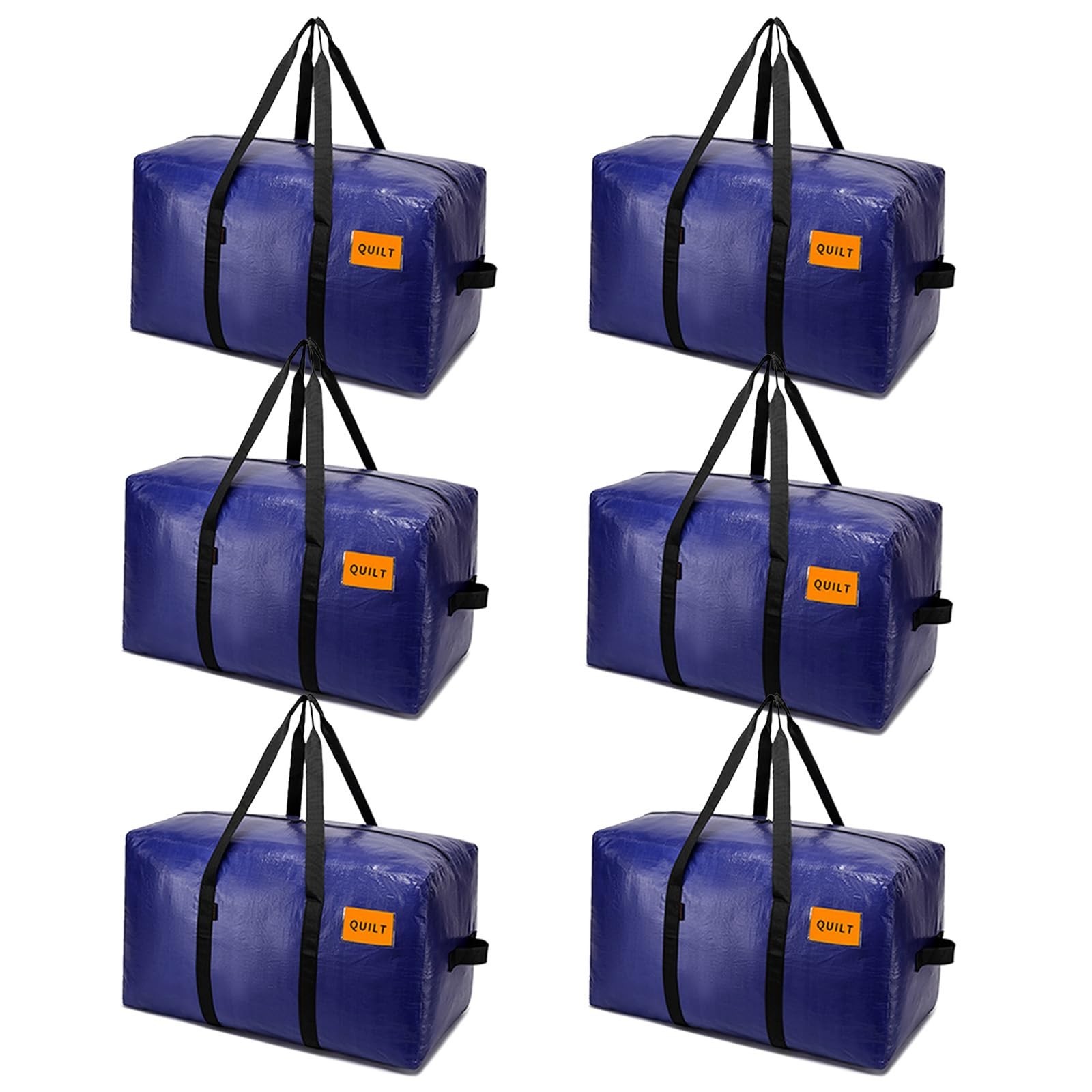 6 Pack Moving Bags Heavy Duty, Extra Large Storage Totes Bag with Zippers and…