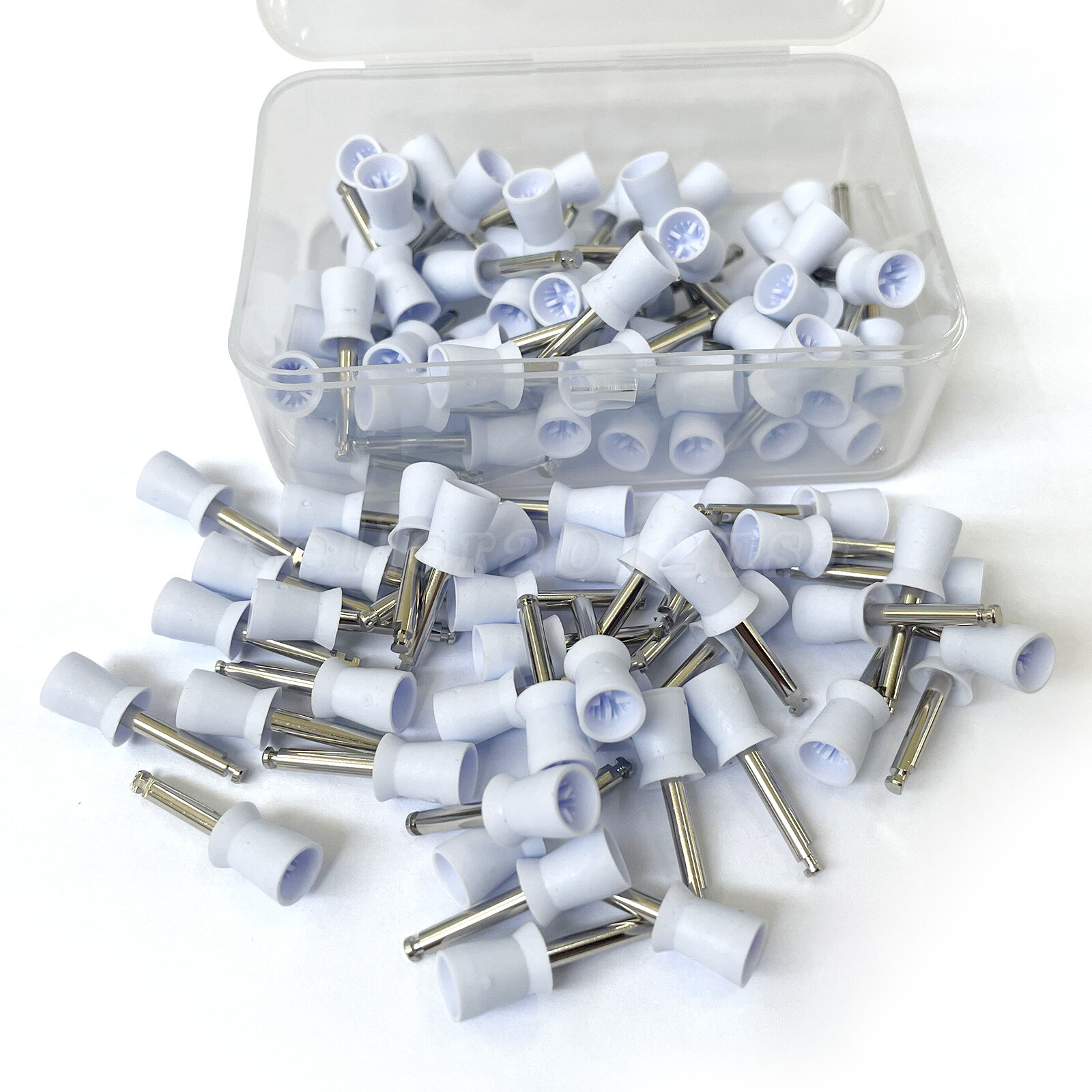100 Pcs Polishing Cups Dental Rubber Prophy Tooth Polisher Brushes Kit white