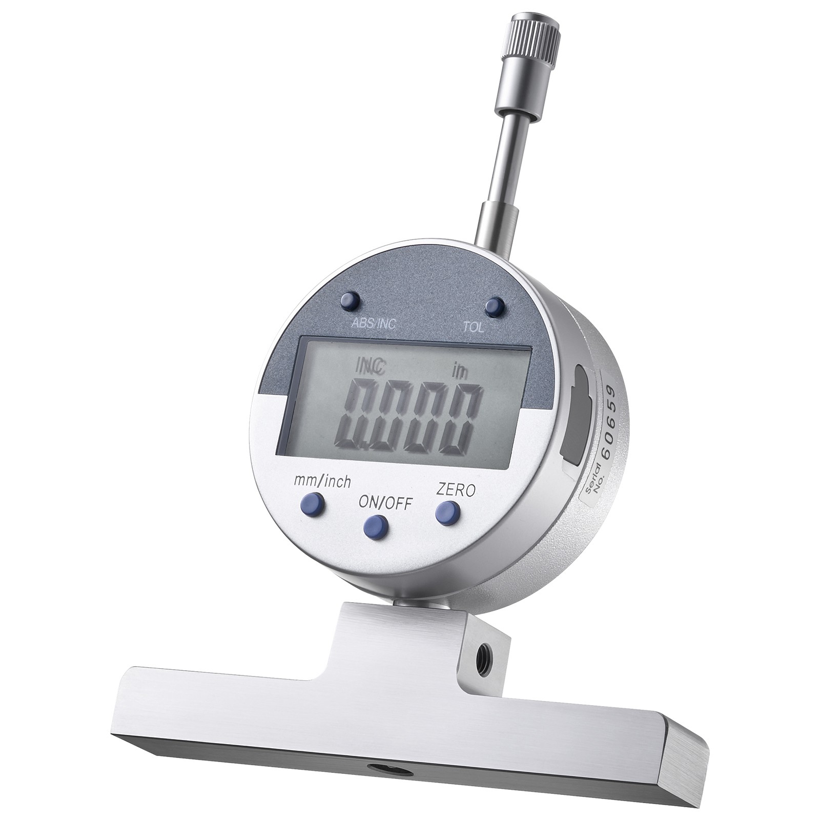Uimoso Digital Depth Gauge 0-22in Range Micrometer with 4 Interchangeable Anvils