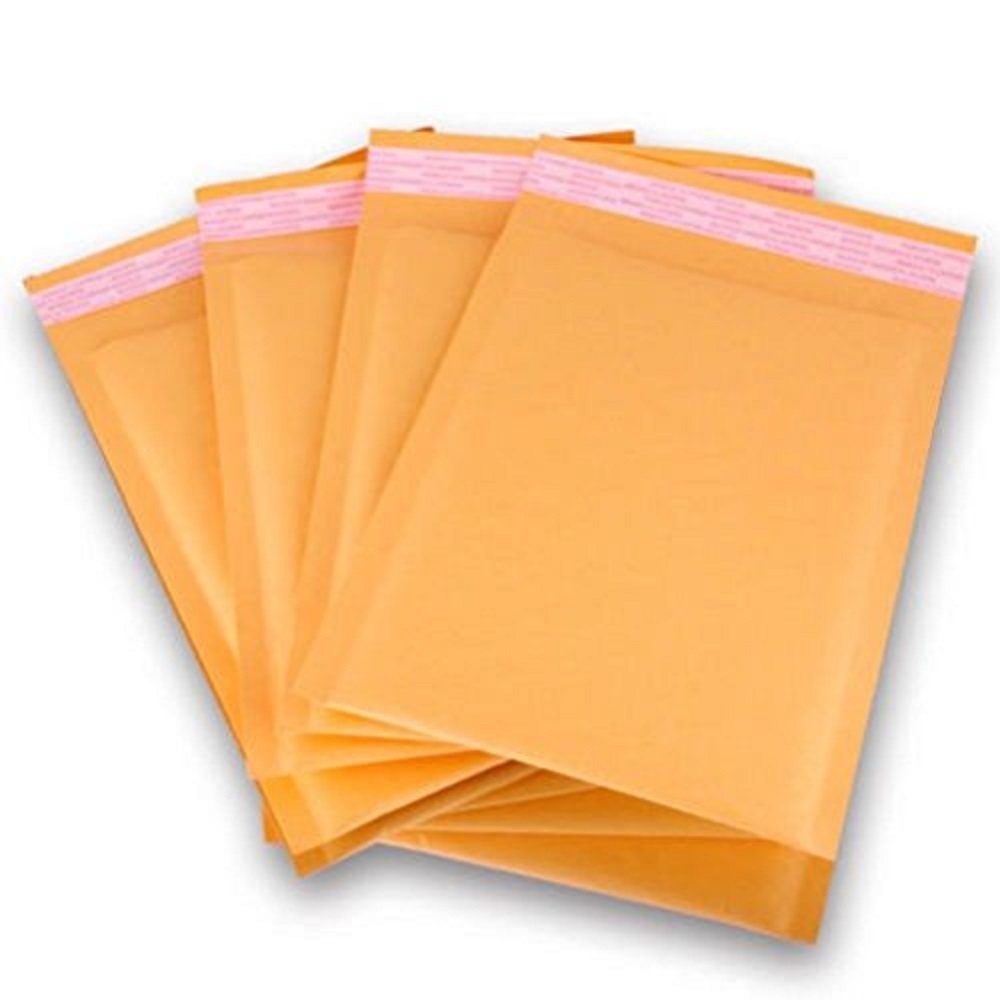 PolycyberUSA 500 pcs #0000 Kraft Bubble Envelopes Mailers 4 X 6