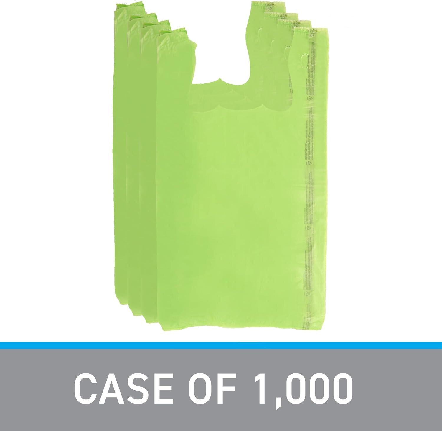 Plastic Bags Grocery T-Shirt 1000 Lime Green Shopping Merchandise 11 x 6 x 21