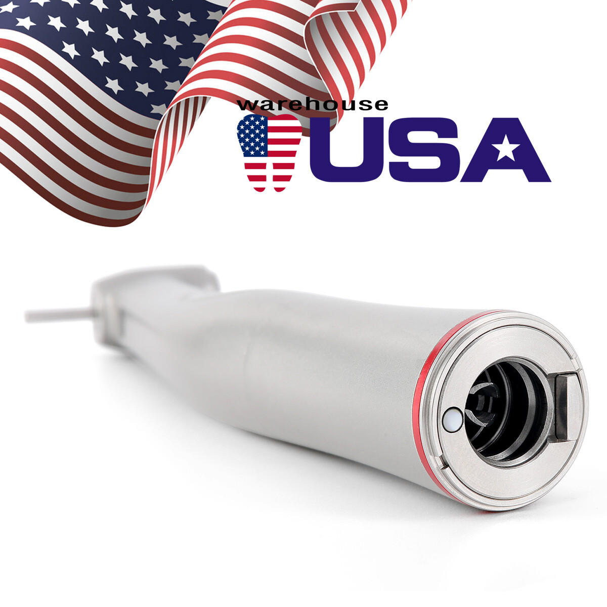 Dental LED Fiber Optic 1:5 Increase Contra Angle Handpiece Internal 4 Way Spray
