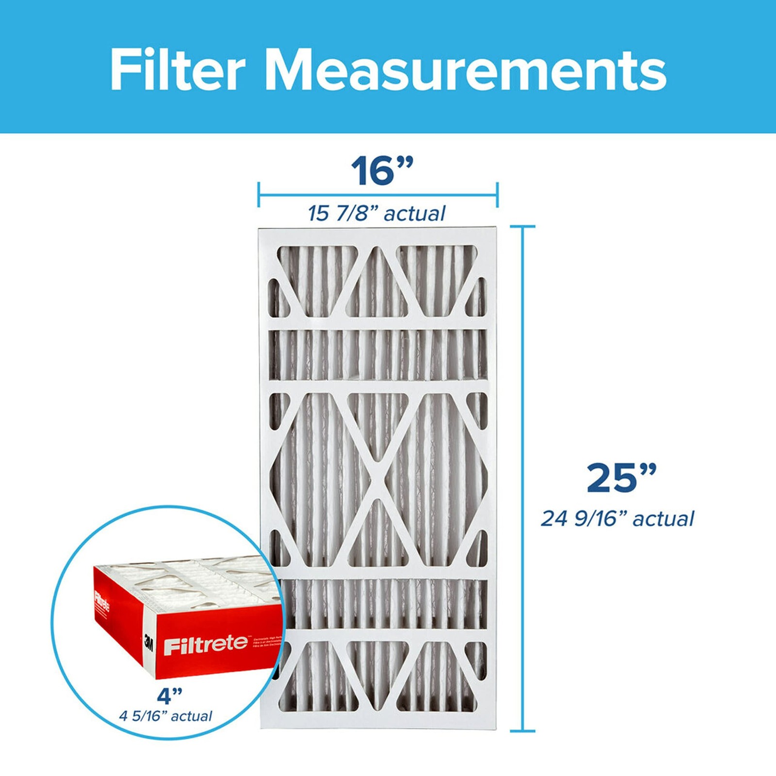 Filtrete Adp01-2Pk-2 16X25X4 Ac Furnace Air Filter Mpr 1000 Fits Honeywell And