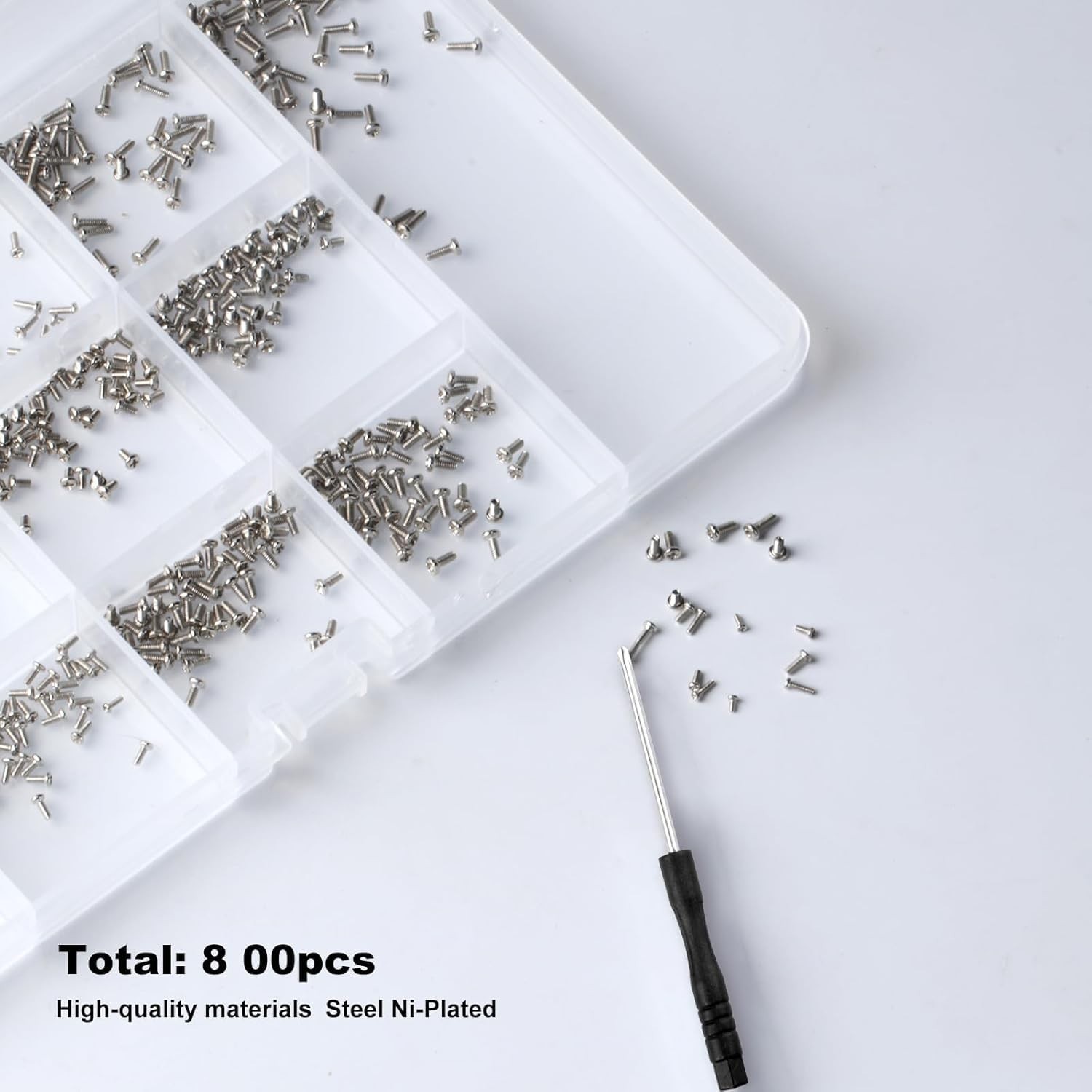 800 Pcs Tiny Screws for Electronics Micro Small Mini Phillips Pan Head Machine