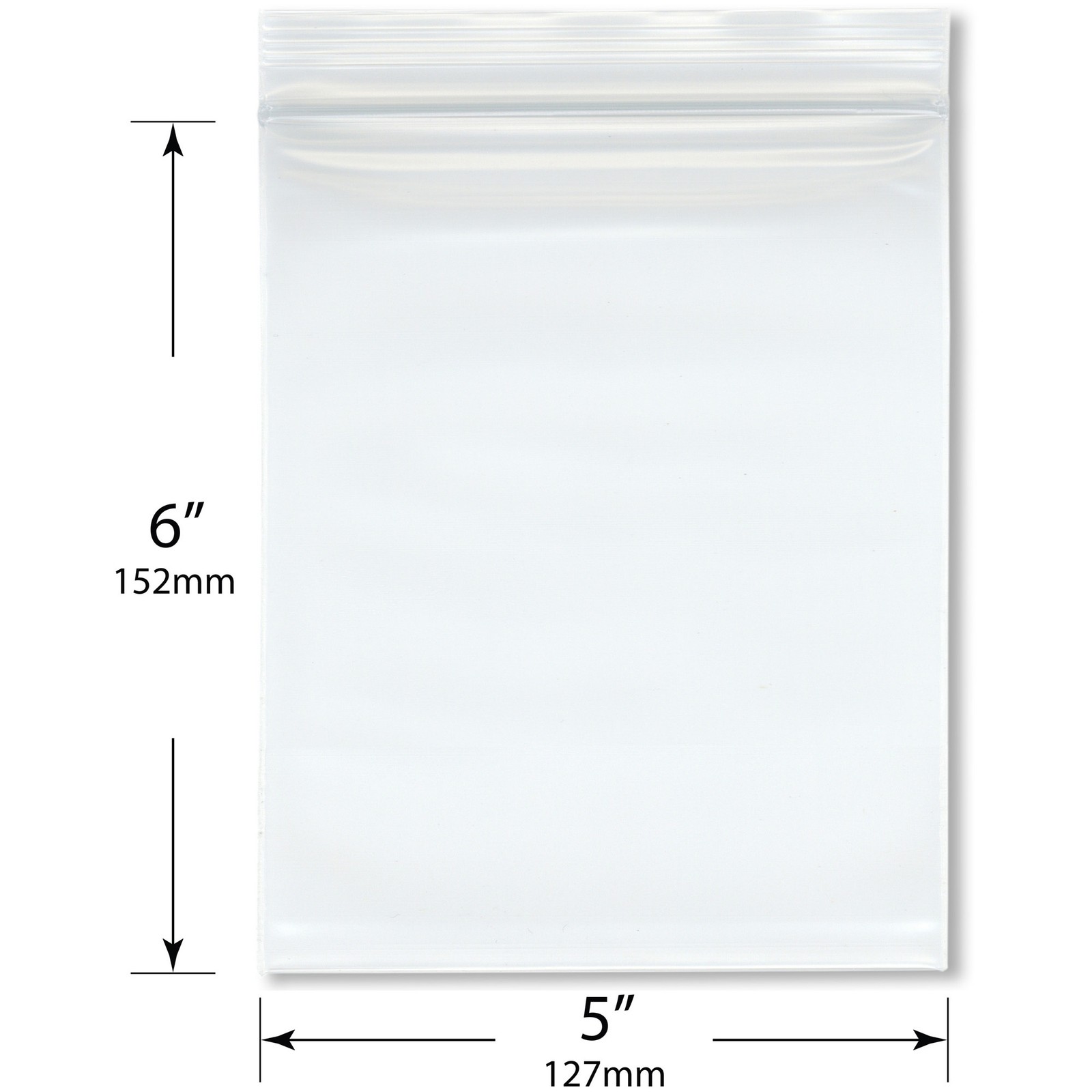 Plymor 5″ x 6″, 6 Mil Industrial Duty Zipper Reclosable Plastic Bags