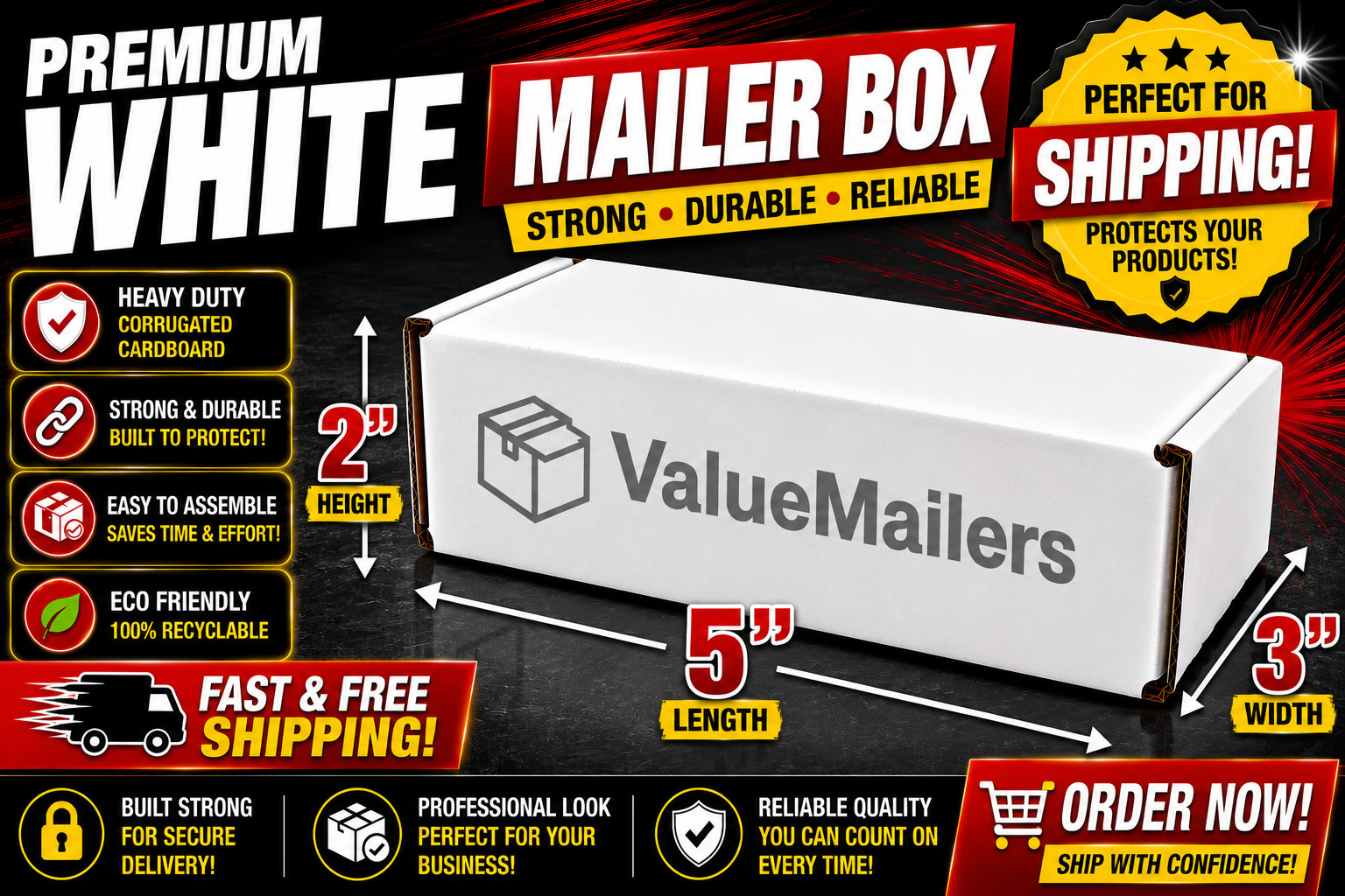 5 x 3 x 2 White Corrugated Shipping Mailer Packing Box 5x3x2 50 100 200 500 1000