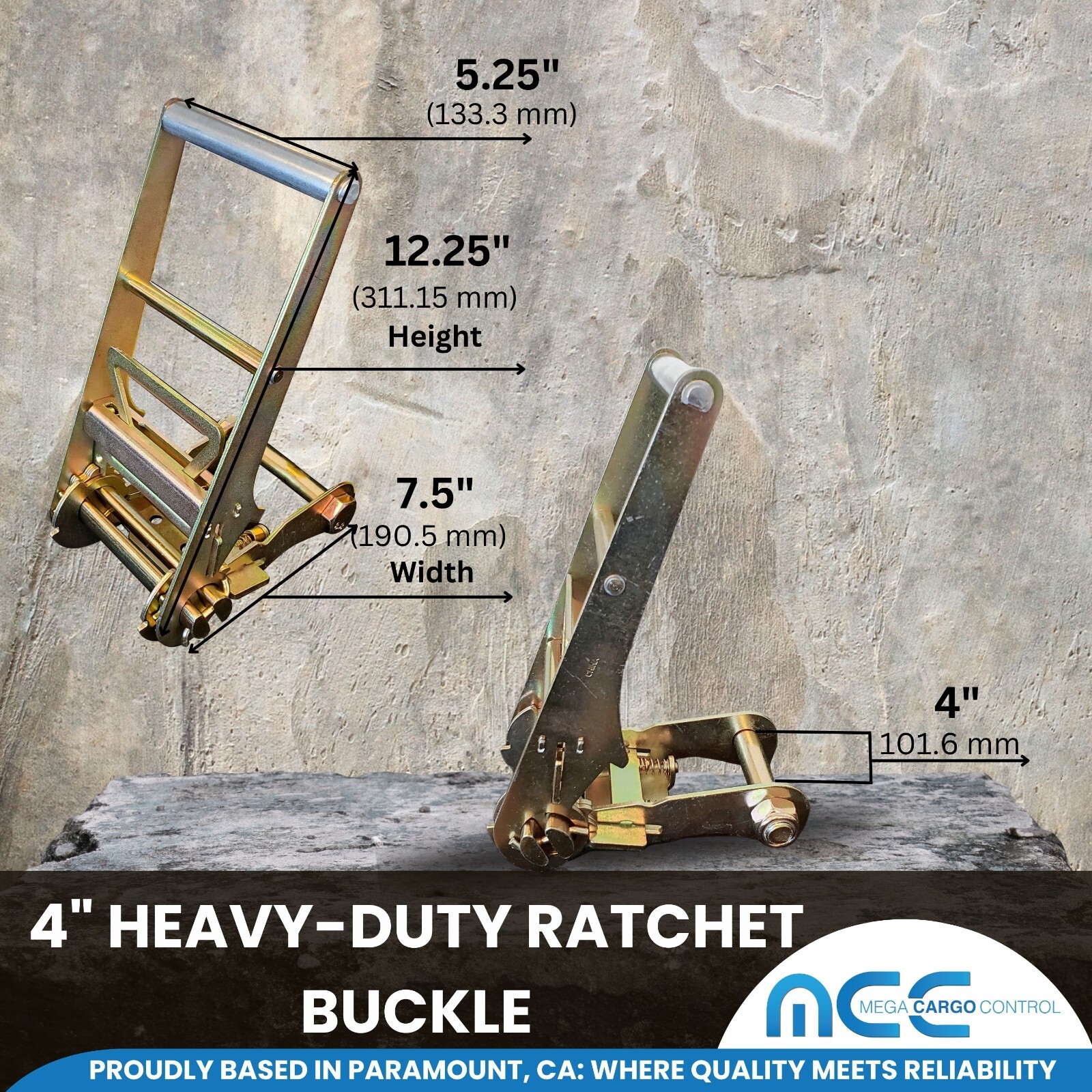 USA Heavy Duty 3″ 4″ x 30′ Ratchet Strap w/Flat Hook Farm Trailer Truck Tie Down