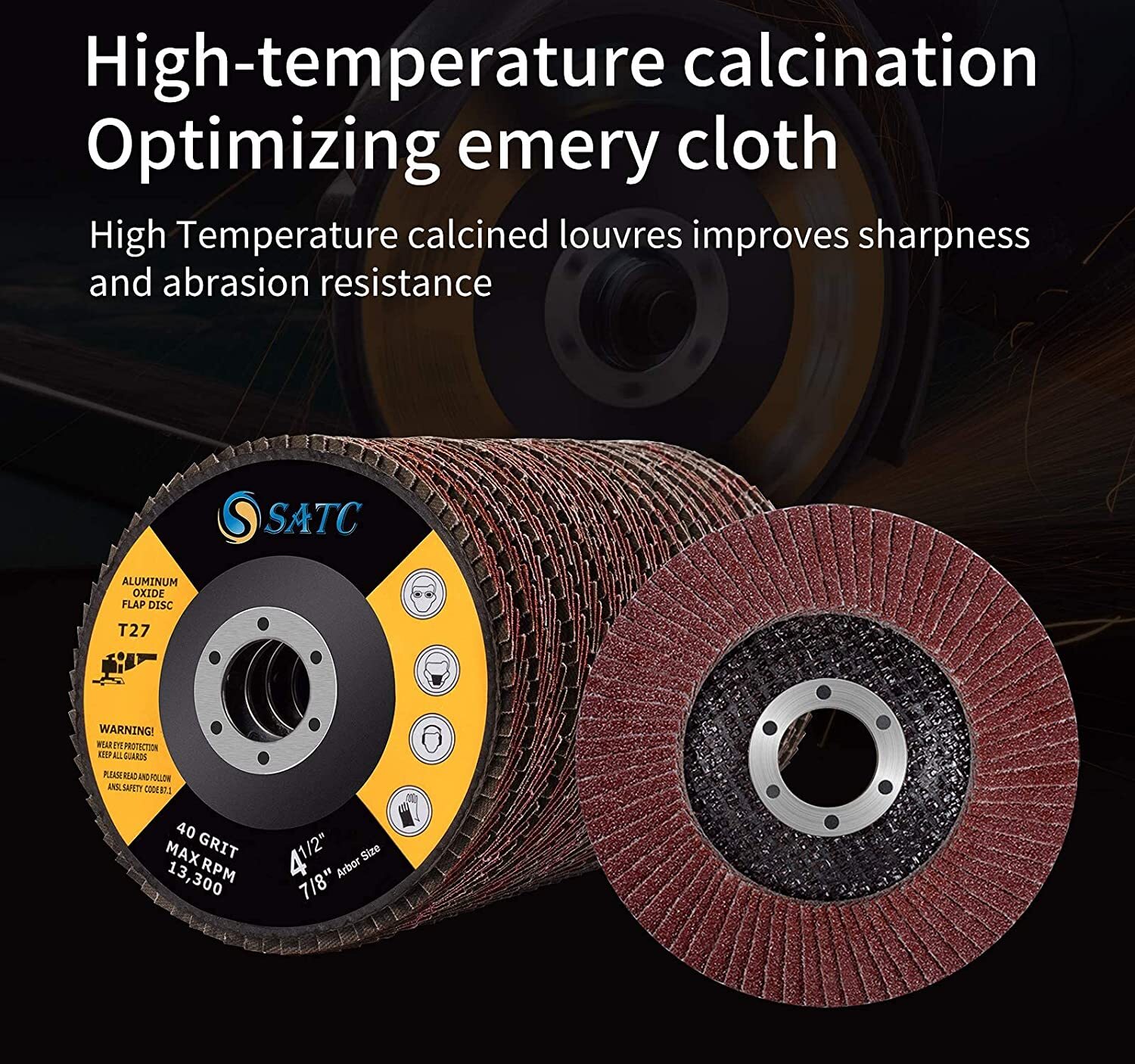 40x Flap Disc 4.5″ 4-1/2 40 60 80 120 Grit Angle Grinder Sanding Grinding Wheels