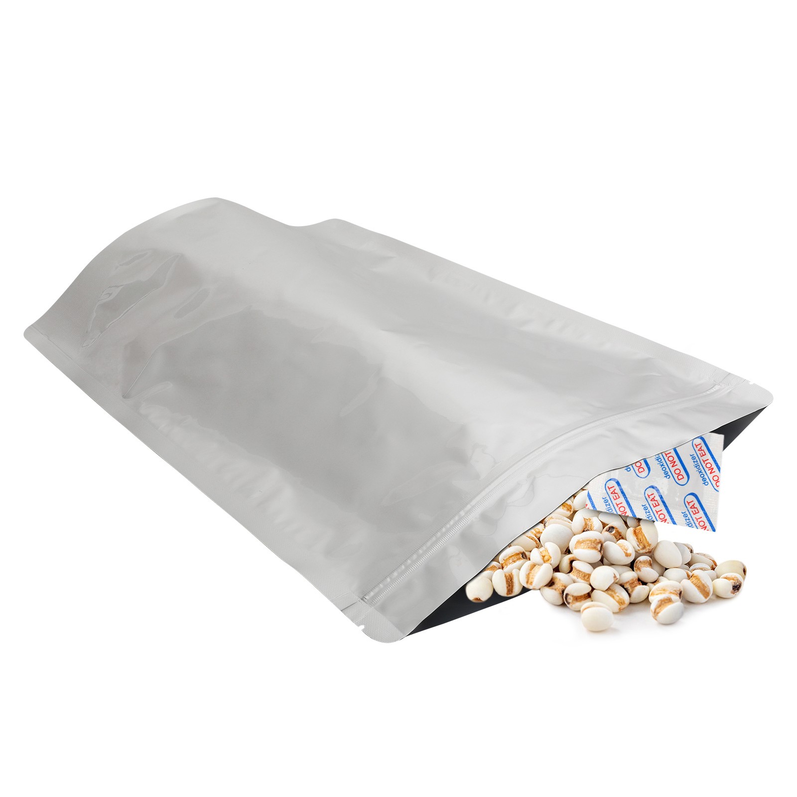 50/100 Mylar Stand-Up Food Storage Bags Resealable 9mil w/300cc Oxygen Absorbers