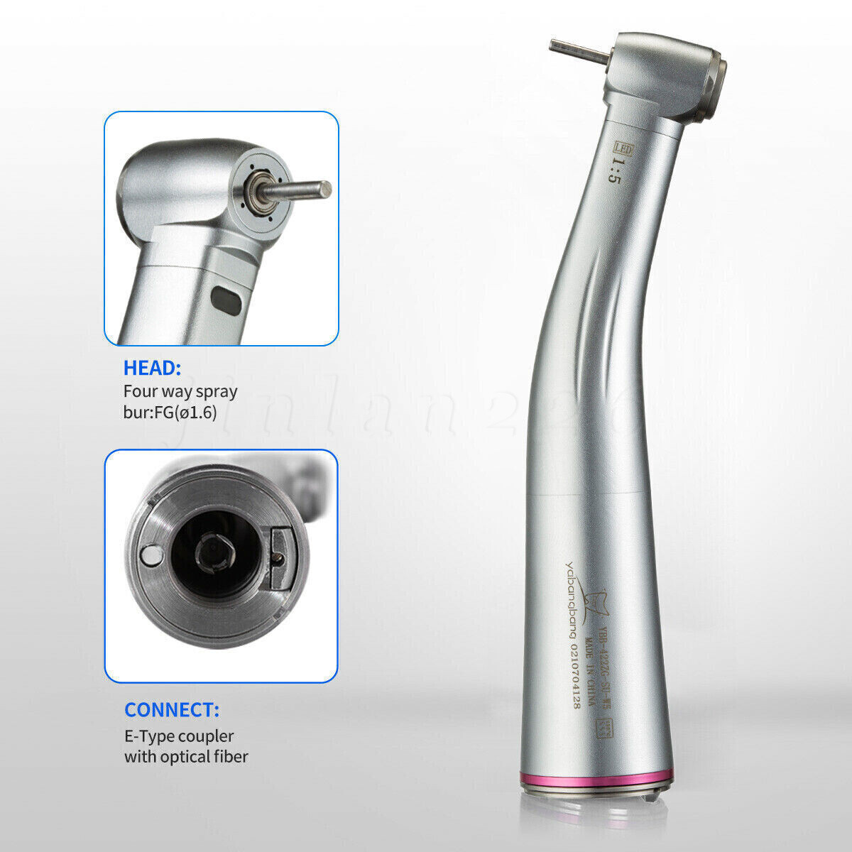 NSK Ti-MAX X95L Estilo Dental 1:5 LED Contra Angulo Fibra Optica Anillo Rojo