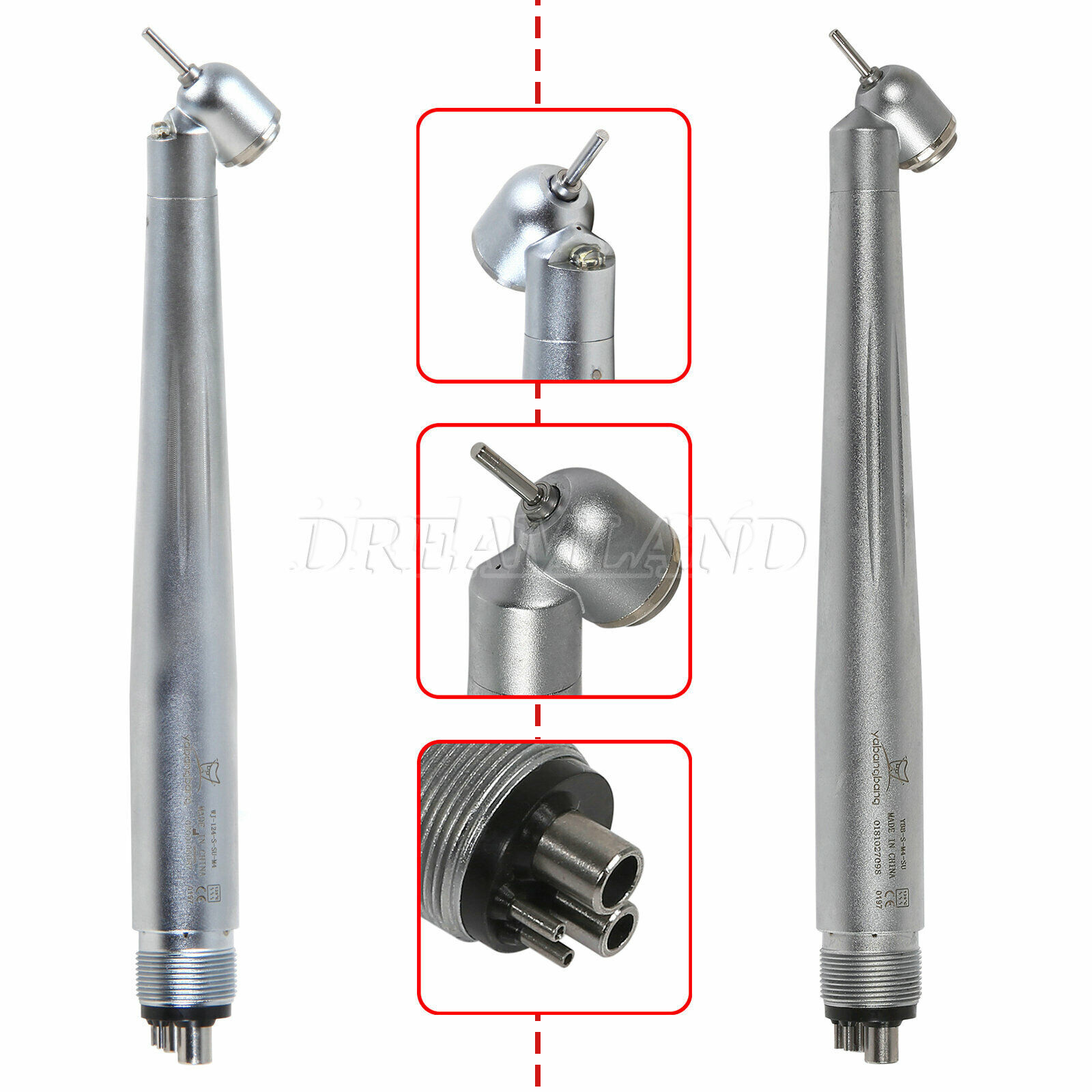 YABANG Dental 45° Angle Surgical Handpiece 4 Holes Rear Exhaust LED E Genreator