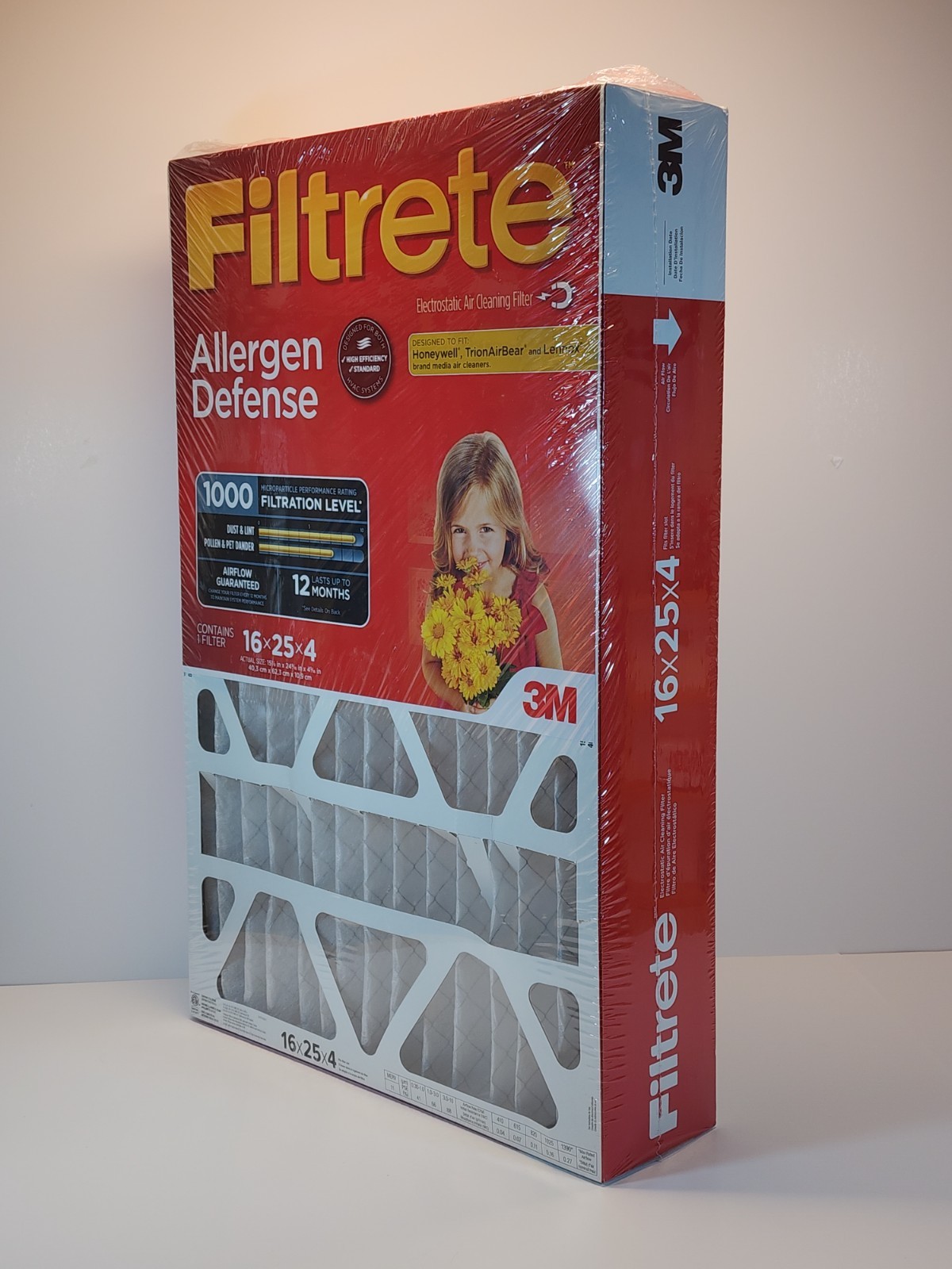 3M Filtrete 16x25x4 Air Filter, MPR 1000, MERV 11, Allergen Qty of 3
