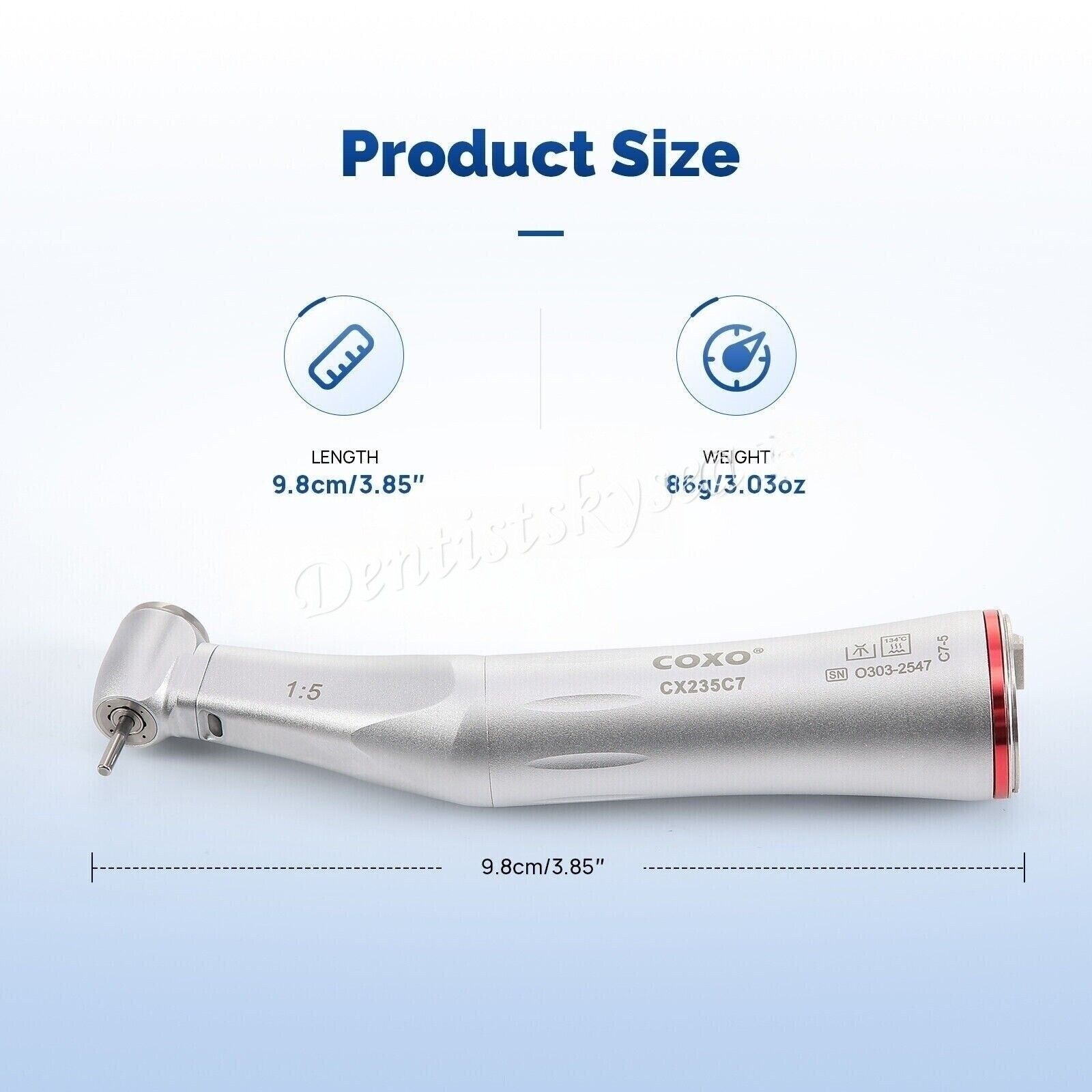 COXO Optic Fiber 1:5 Contra Angle Handpiece CX235C7 C7-5 Standard Head Dental