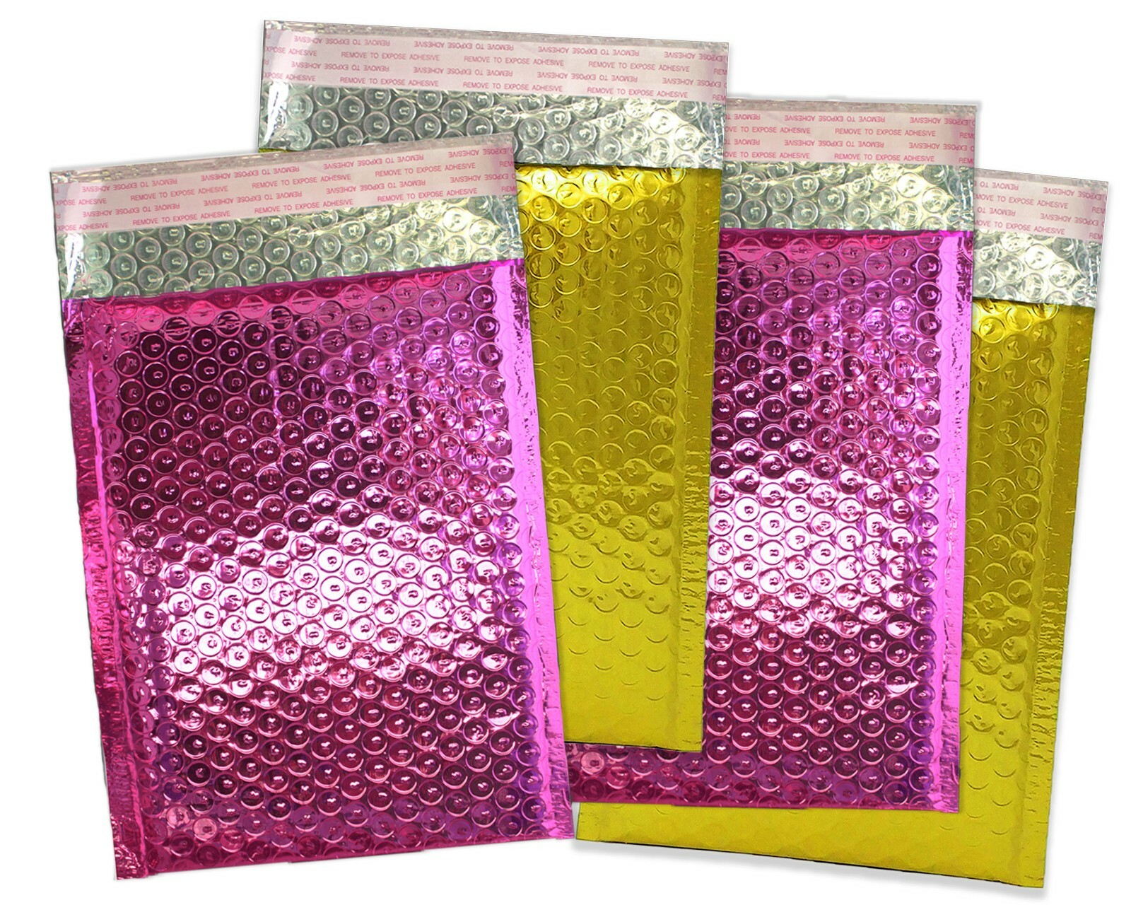 10 – 100 Lot -6×10 & 4×8 Pink, Honey Pot Gold METALLIC BUBBLE MAILER, Envelopes