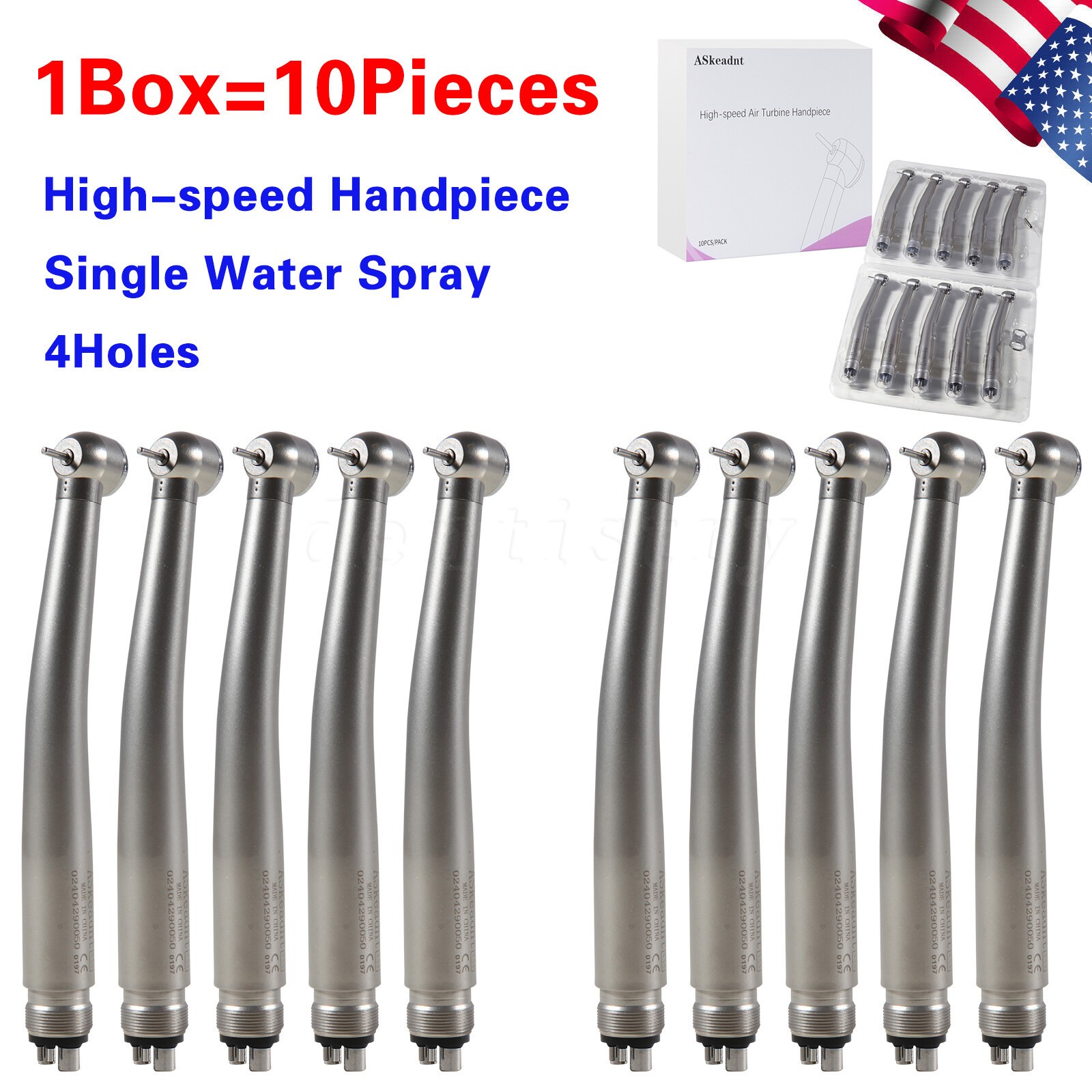 10 Askeadent NSK Style Dental High Speed Handpiece Push Button Standard Head 4H