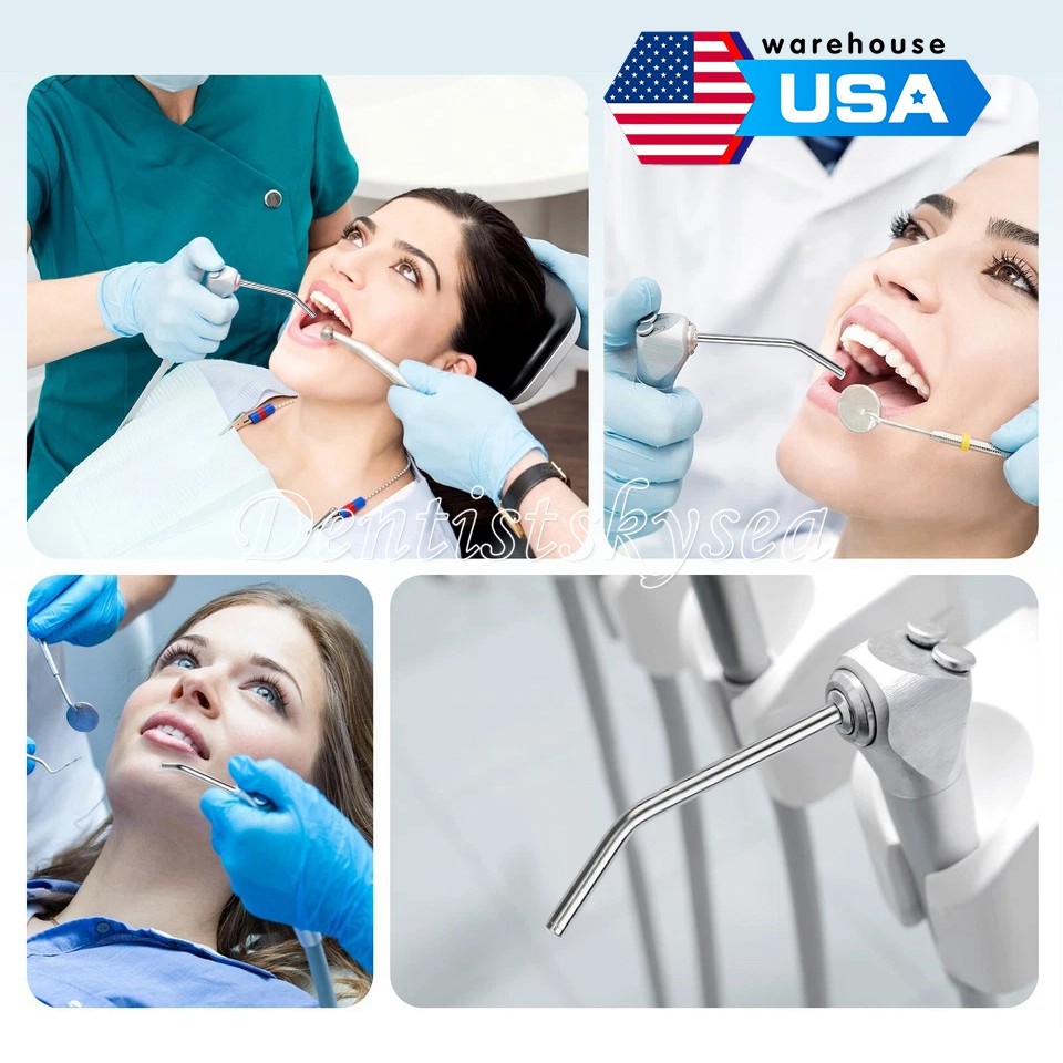 Dental Air Water Spray Triple Syringe Metal Nozzles Tips Tube Autoclavable