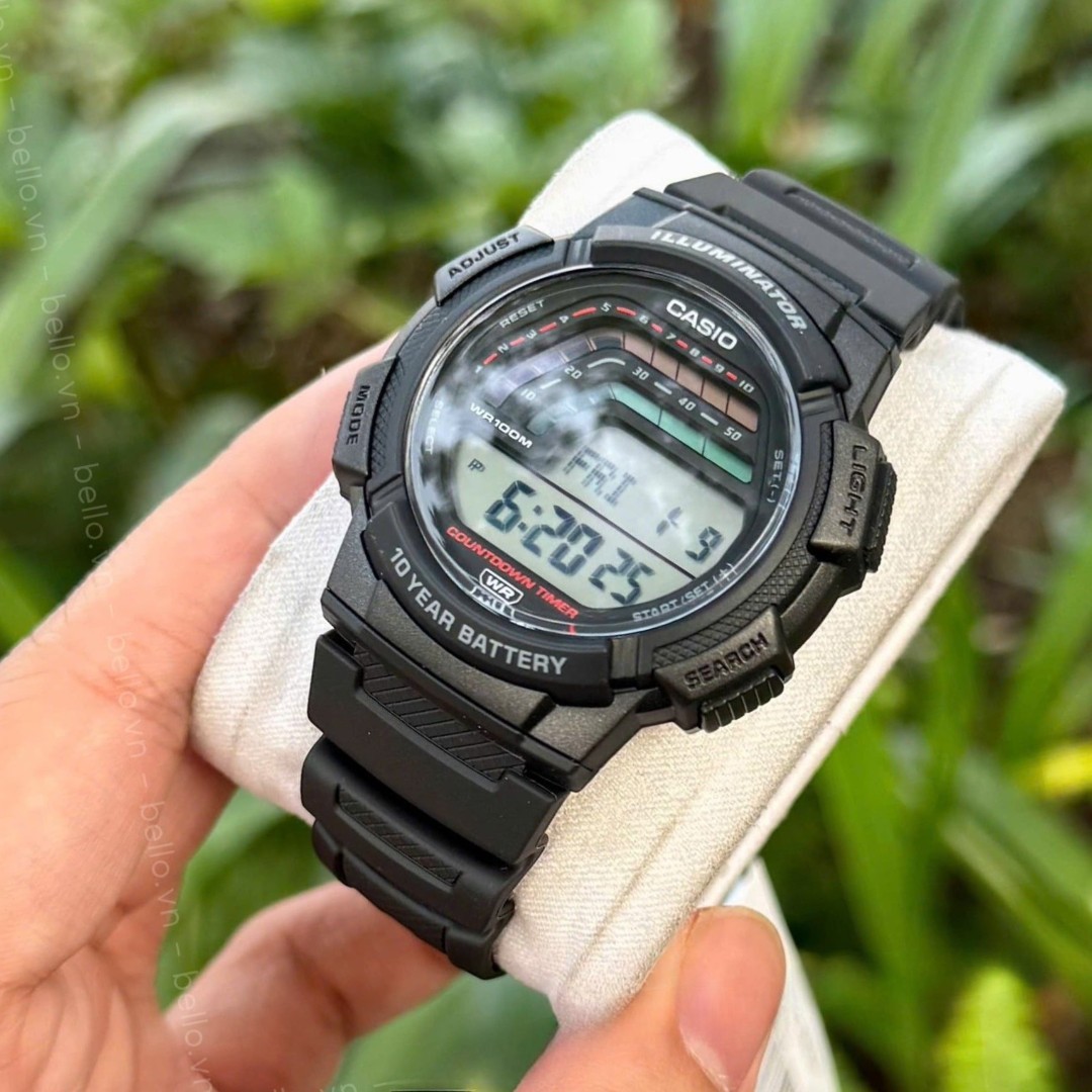 Casio WS-1800-1AV Digital Sport 100M WR Alarm LED Backlight Stopwatch Dual Time
