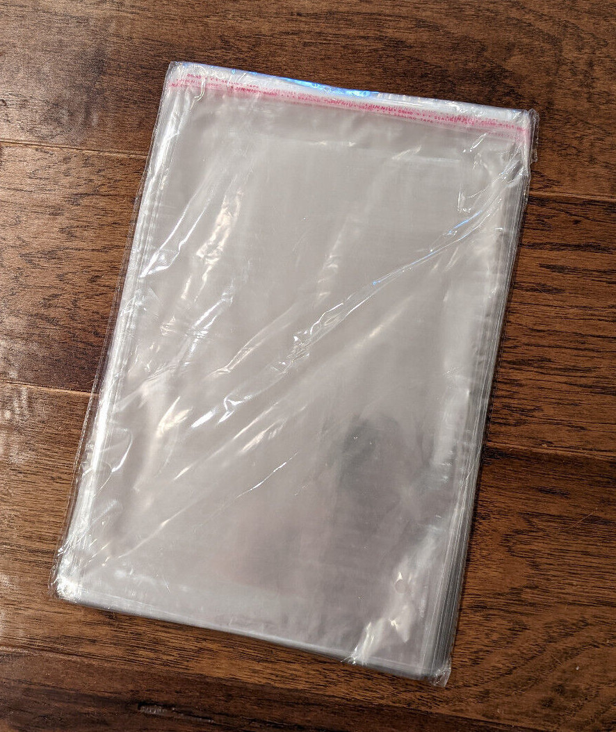 100 Resealable Cellophane Self Adhesive Bags – Clear Seal Cello Plastic bags OPP