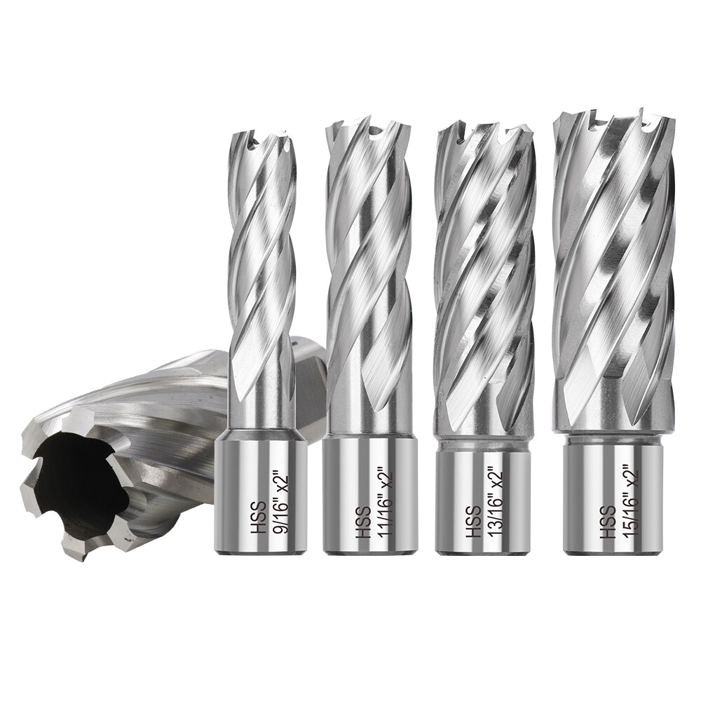 5pcs HSS Annular Cutter Set 3/4″ Weldon Shank Magnetic Drill Bit 2” Depth